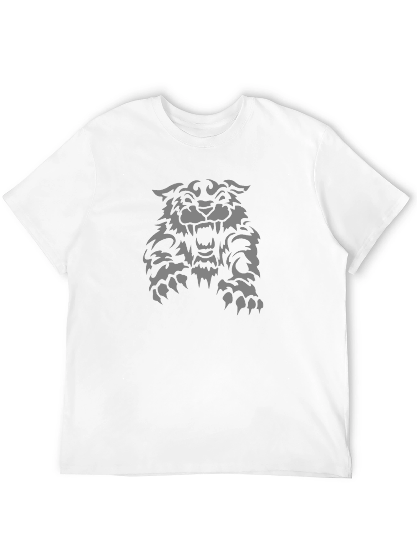 Black Tee with Fierce Wolf Graphic