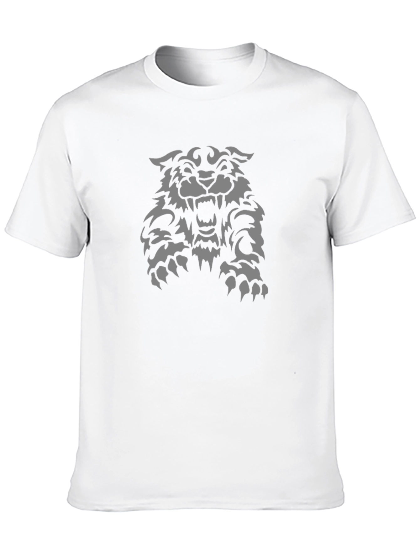 Black Tee with Fierce Wolf Graphic