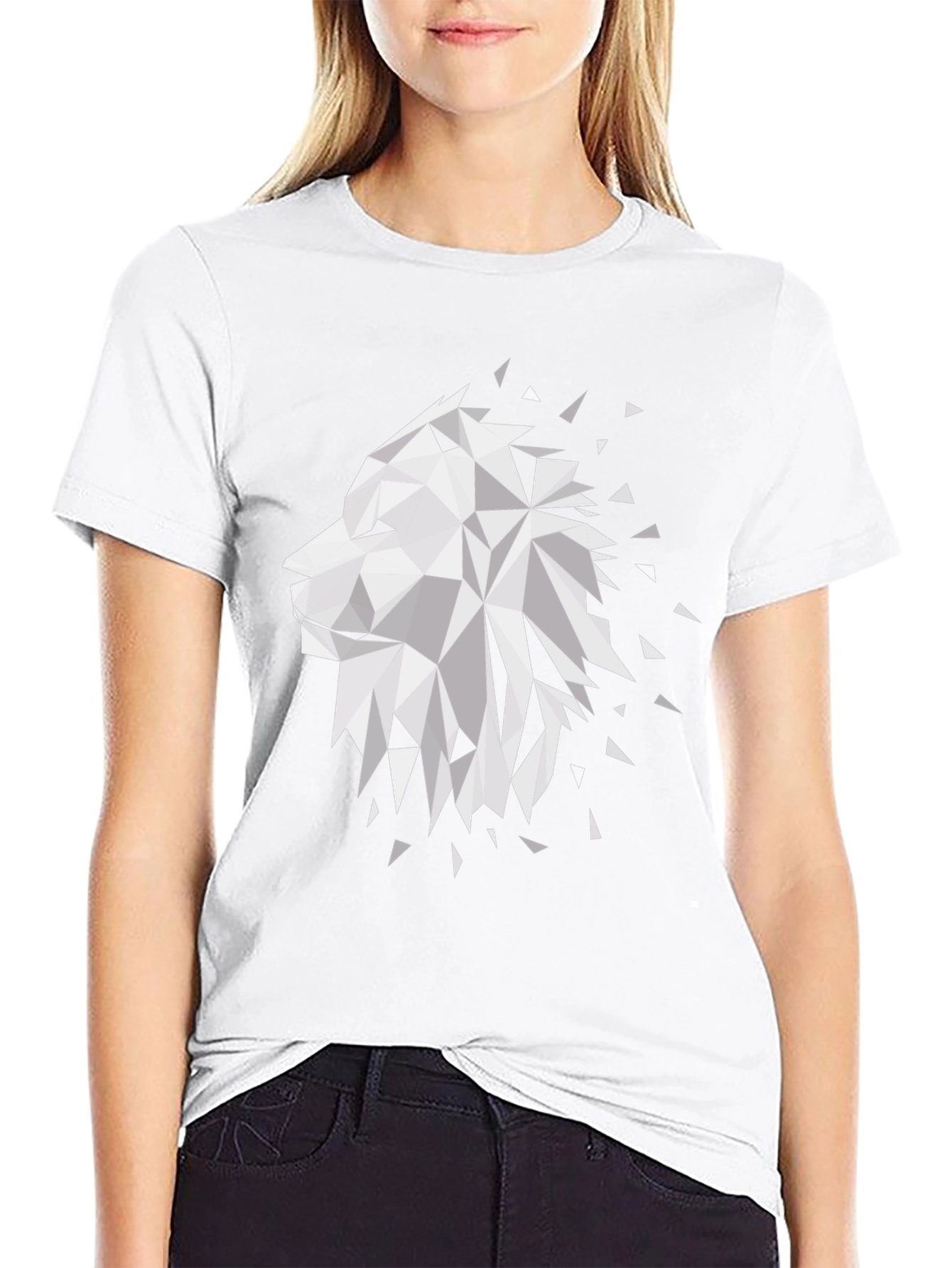 Geometric Lion Graphic T-Shirt - Modern Design