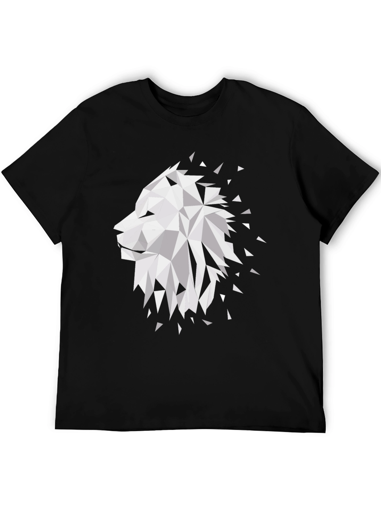 Geometric Lion Graphic T-Shirt - Modern Design