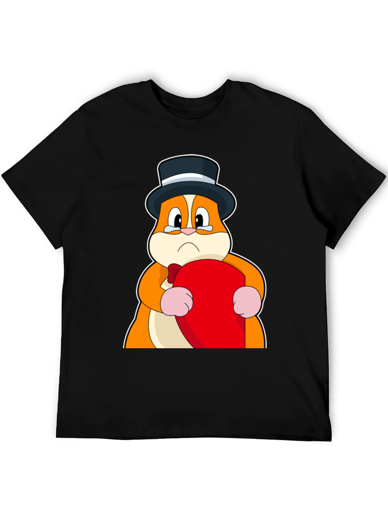 Sad Hamster Top Hat Graphic T-Shirt