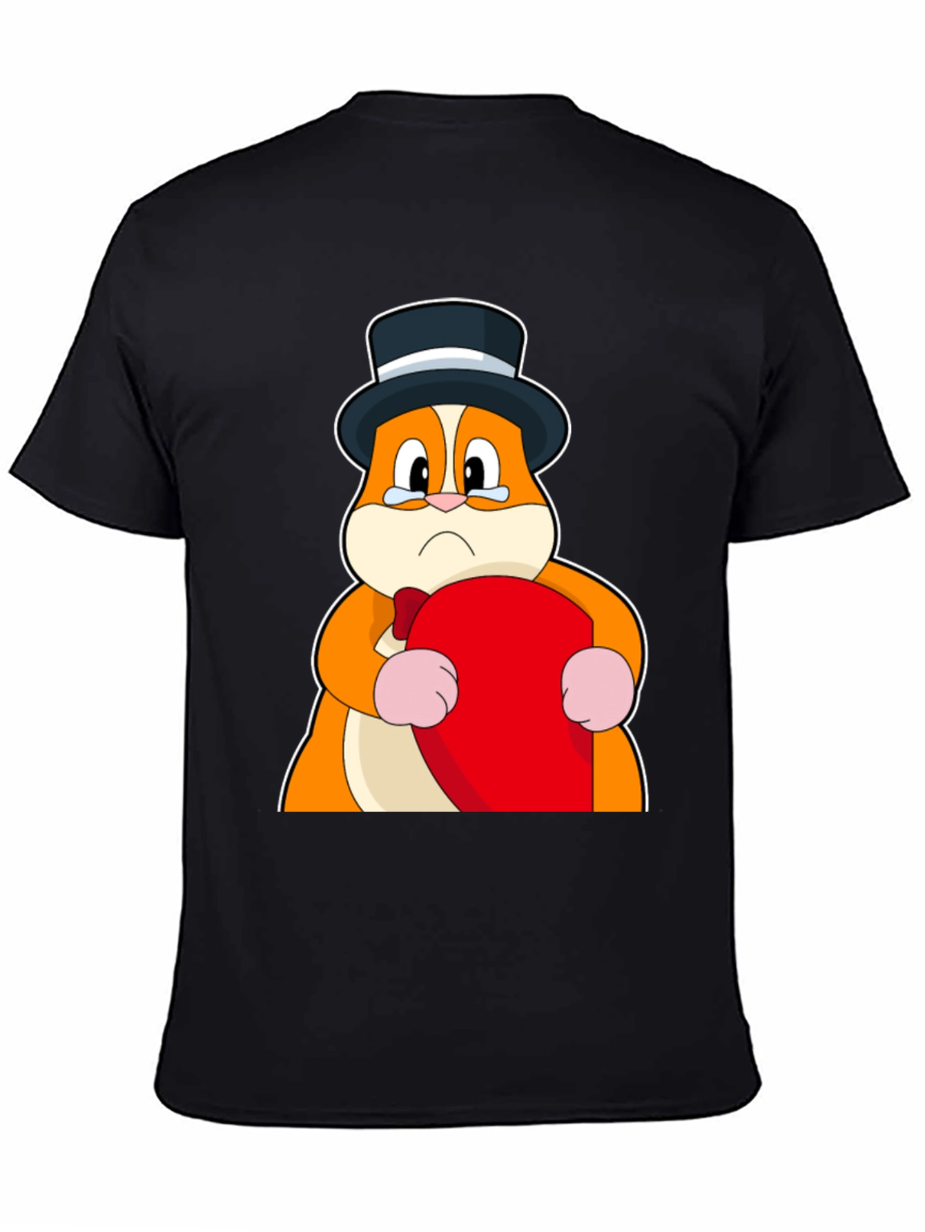 Sad Hamster Top Hat Graphic T-Shirt