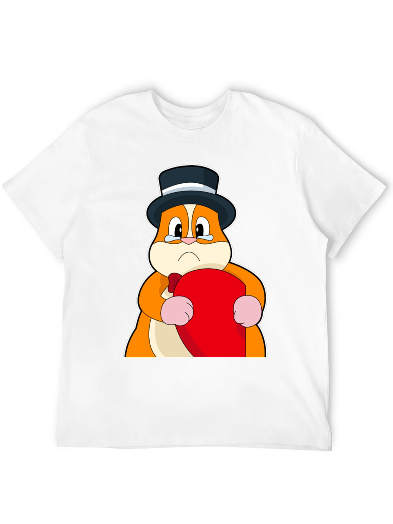 Sad Hamster Top Hat Graphic T-Shirt