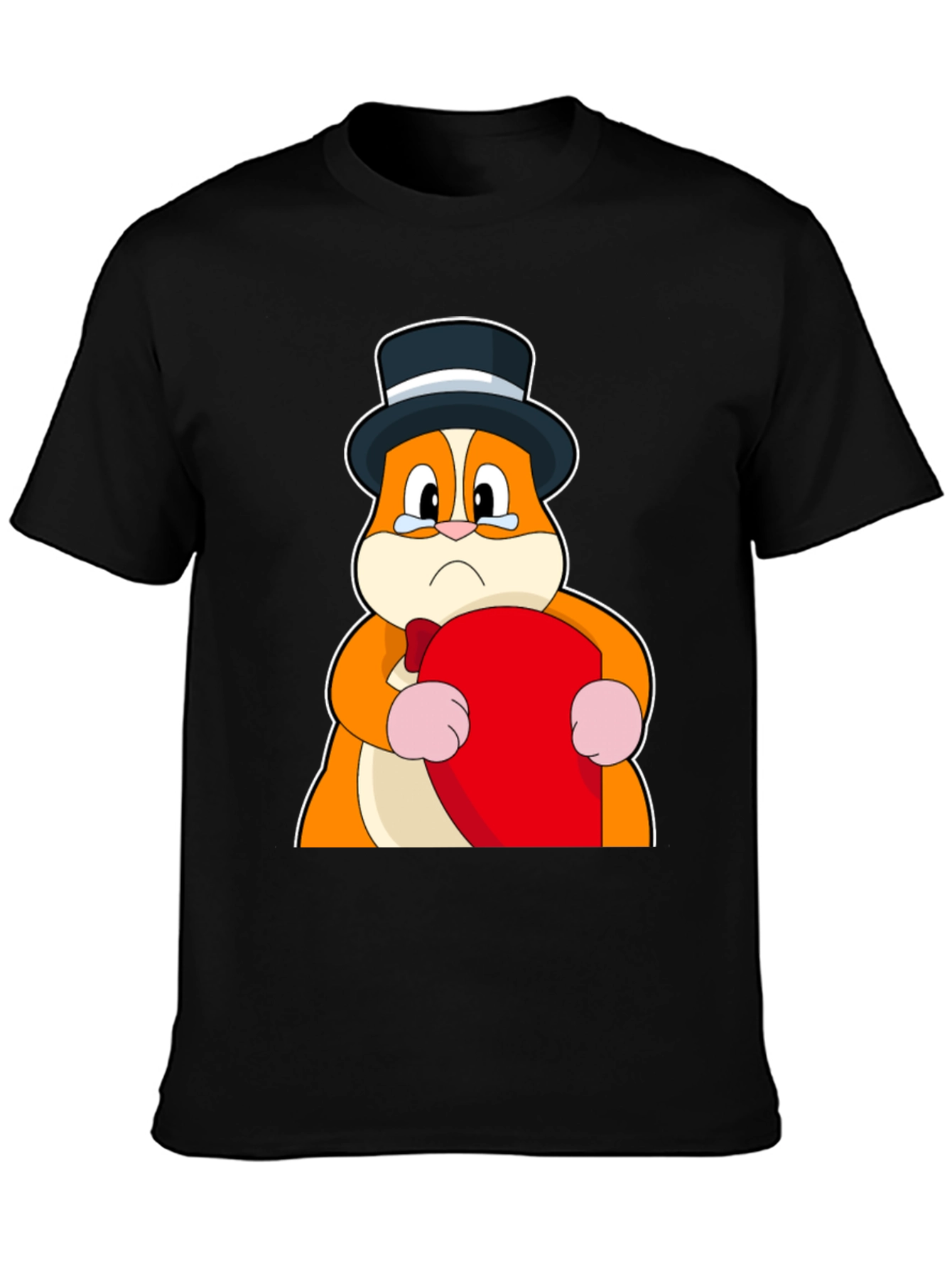 Sad Hamster Top Hat Graphic T-Shirt
