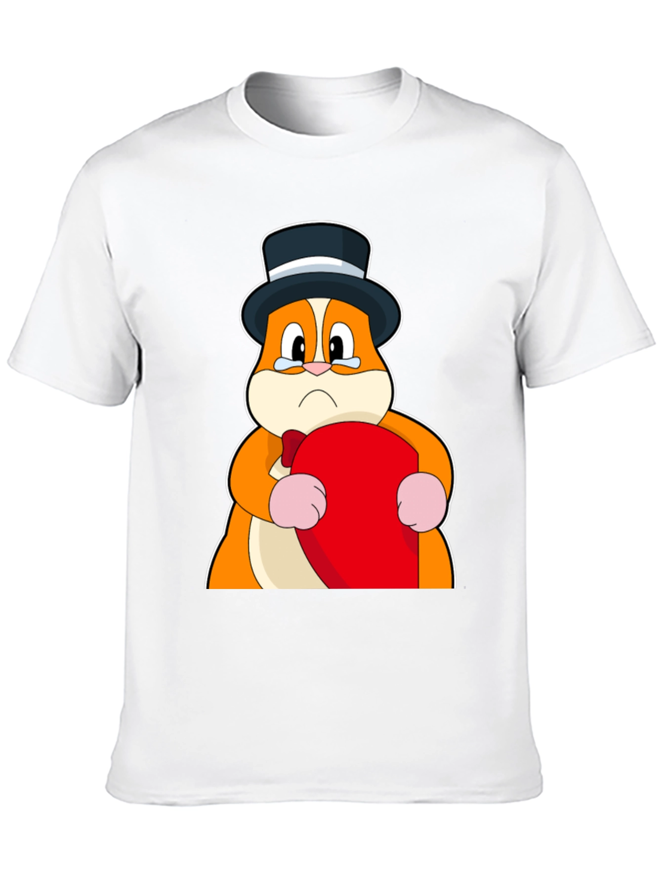 Sad Hamster Top Hat Graphic T-Shirt