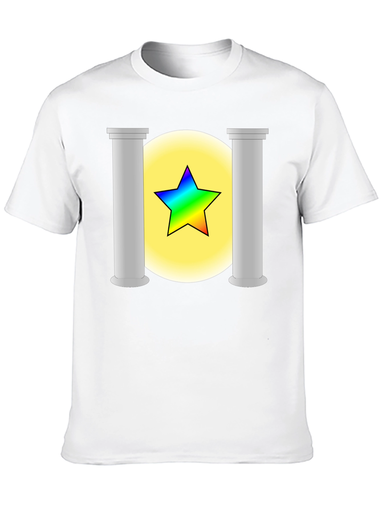 Rainbow Star Columns Black Graphic Tee