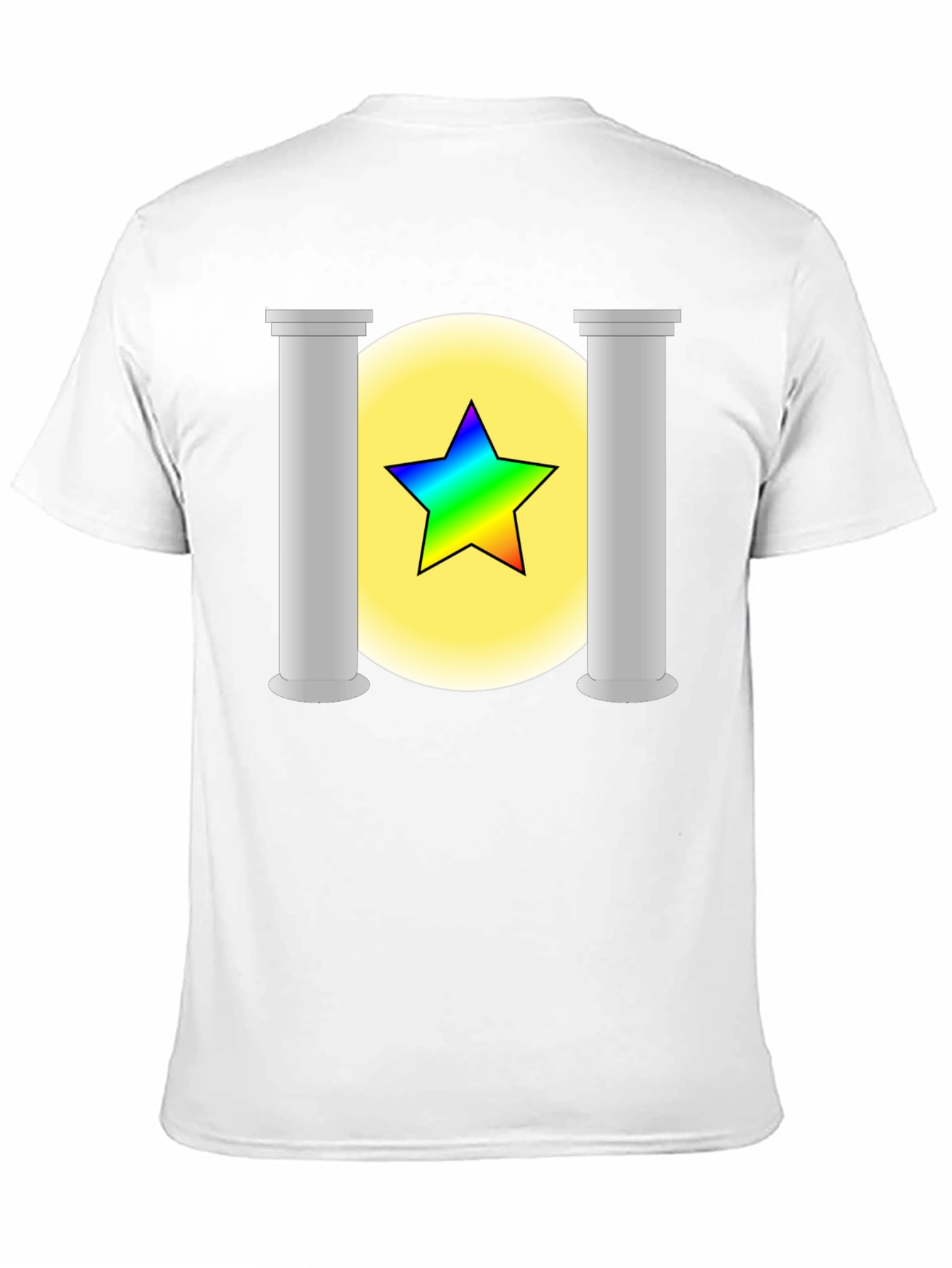 Rainbow Star Columns Black Graphic Tee