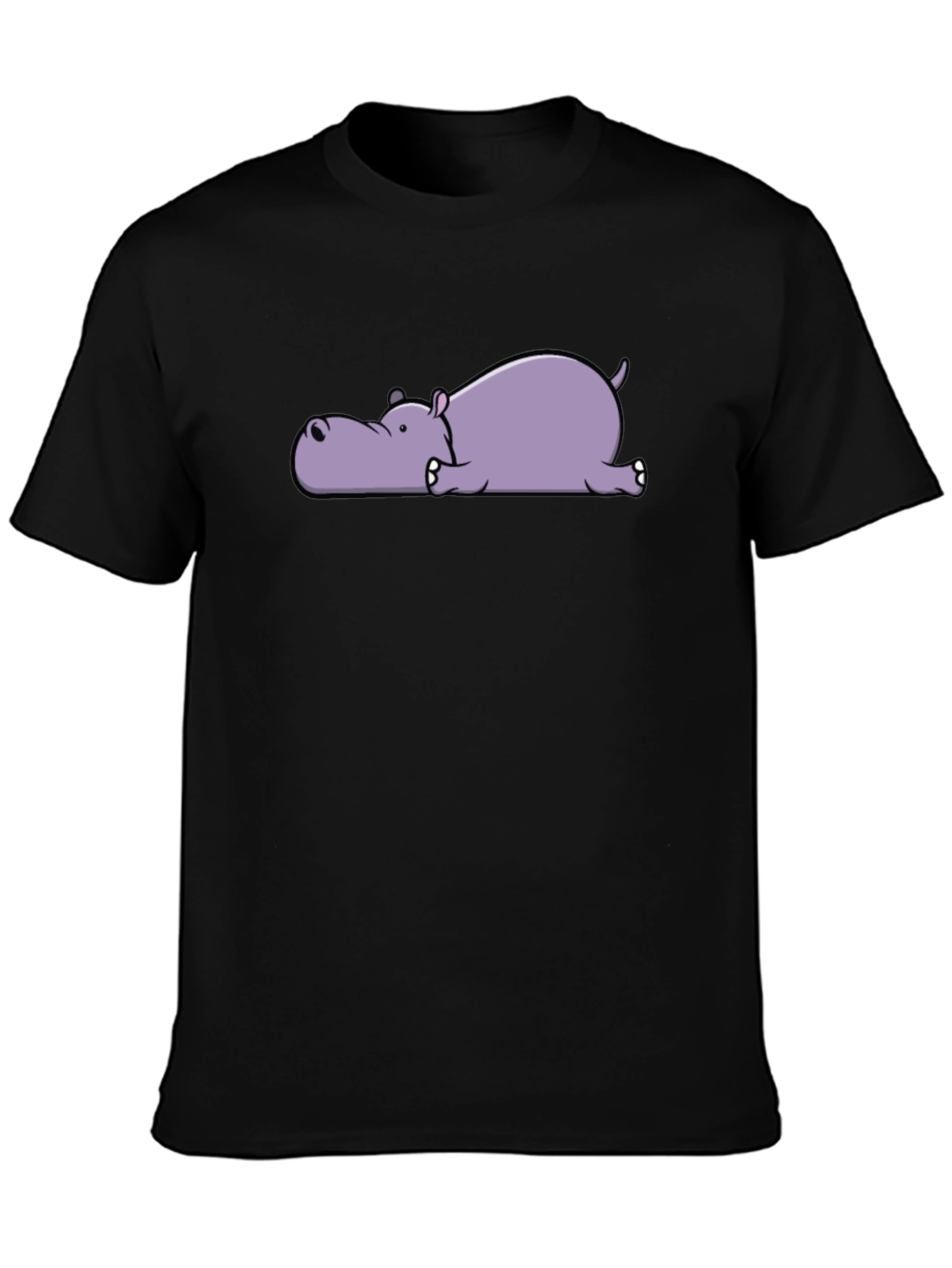 Lazy Hippo Graphic T-Shirt - Relaxed & Comfortable
