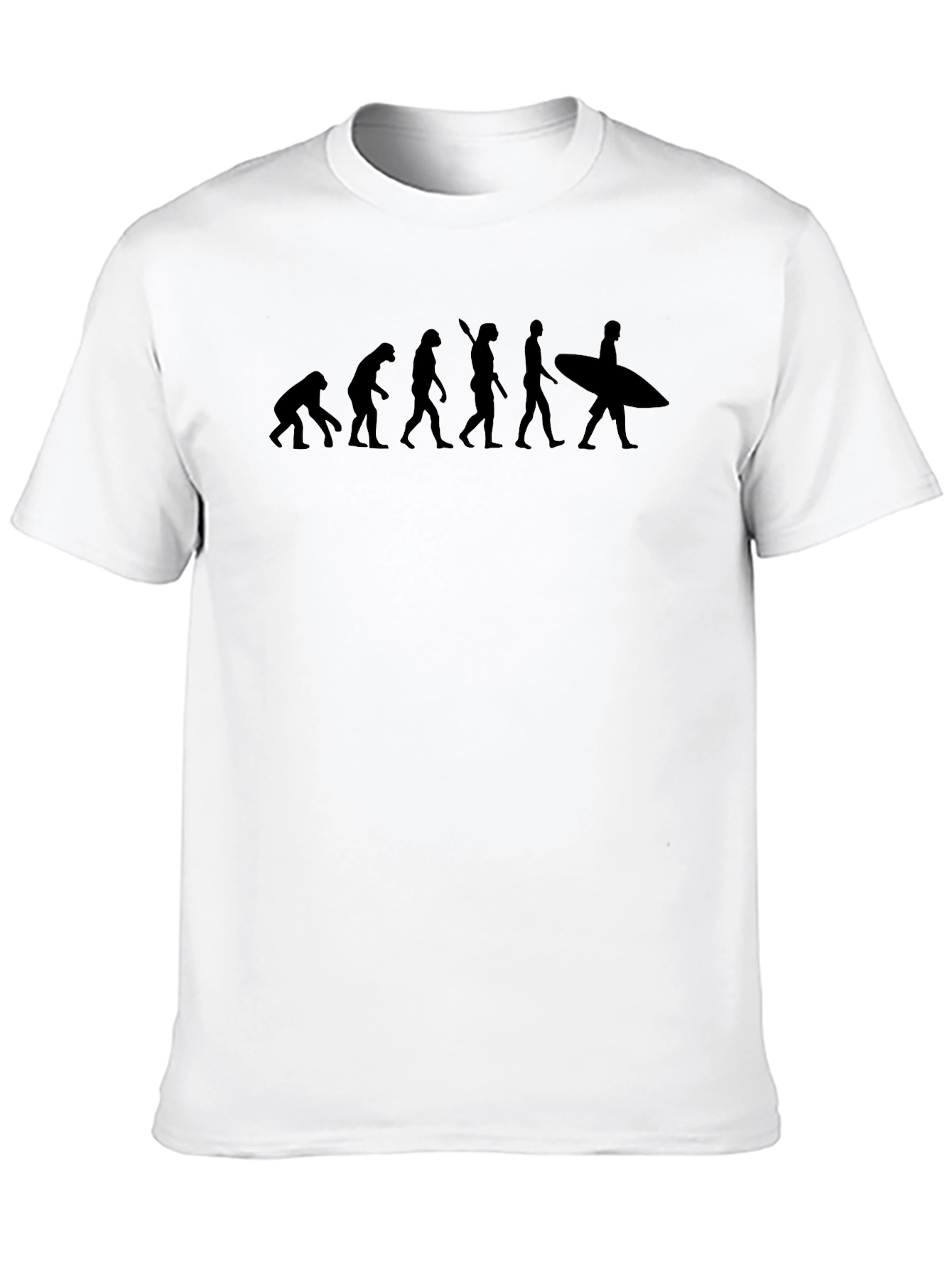 Evolution of Surfing Black Graphic T-Shirt