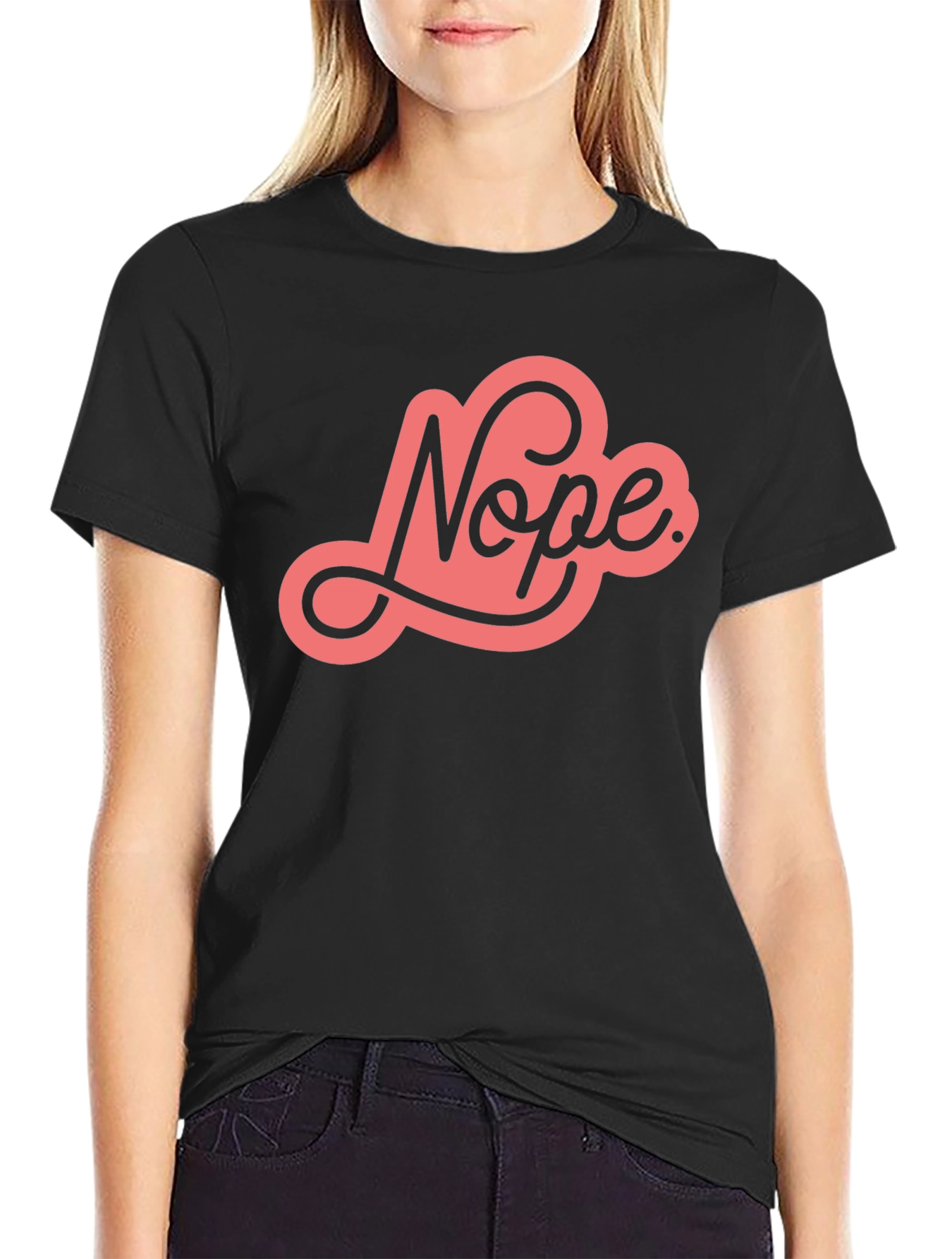 Nope Graphic Tee - Unisex Black Cotton T-Shirt