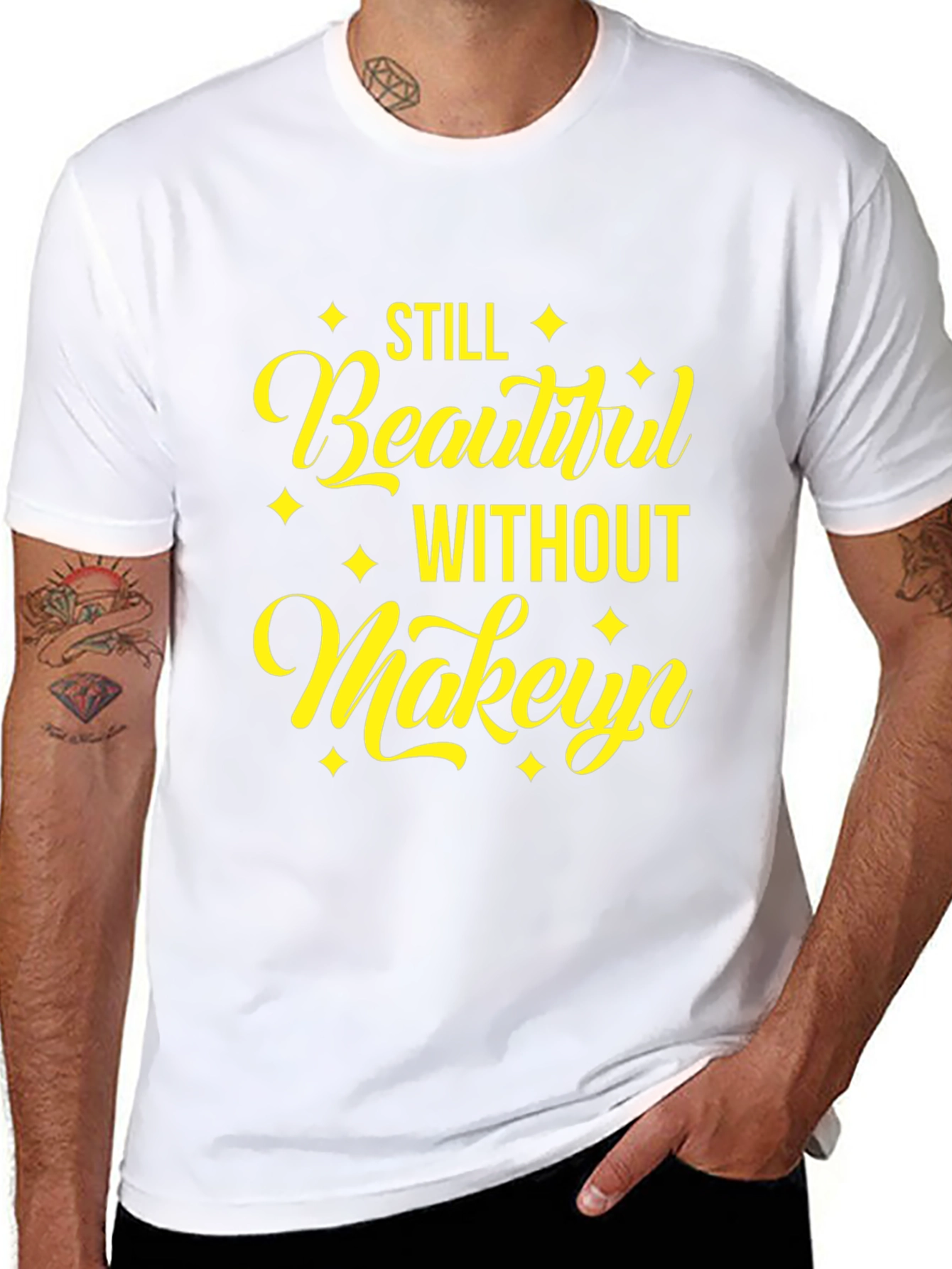 Beautiful Without Makeup Black Tee