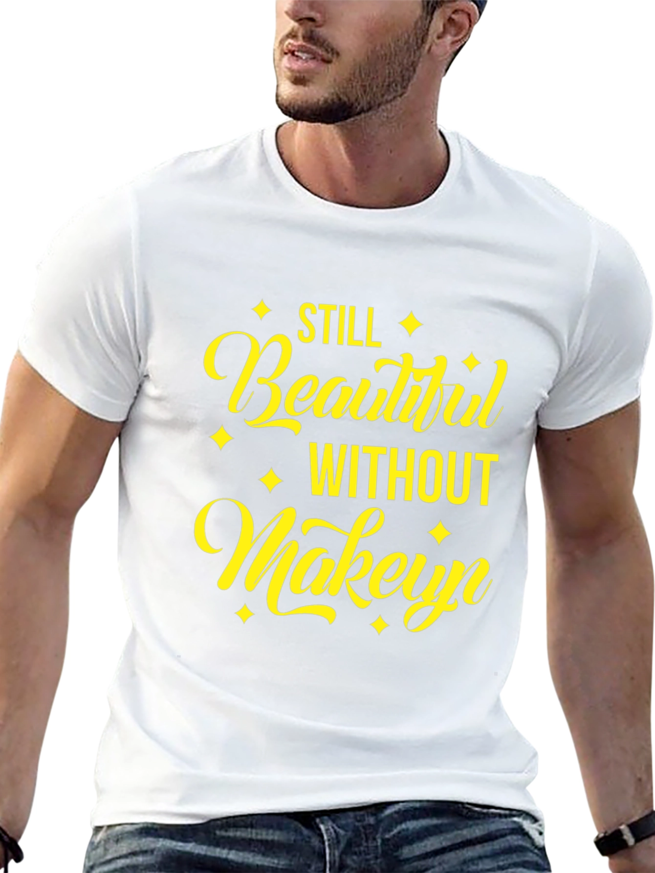 Beautiful Without Makeup Black Tee
