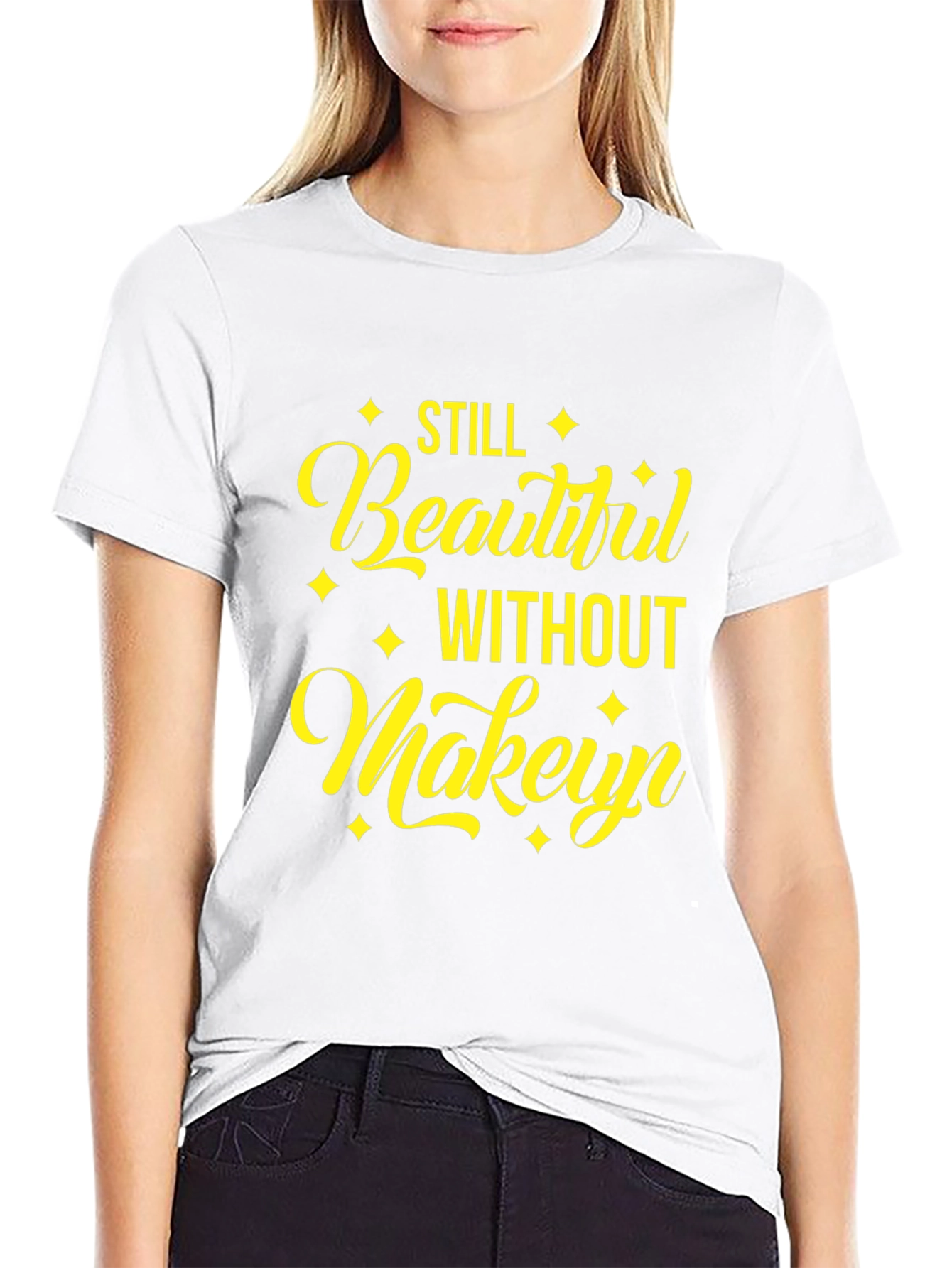 Beautiful Without Makeup Black Tee