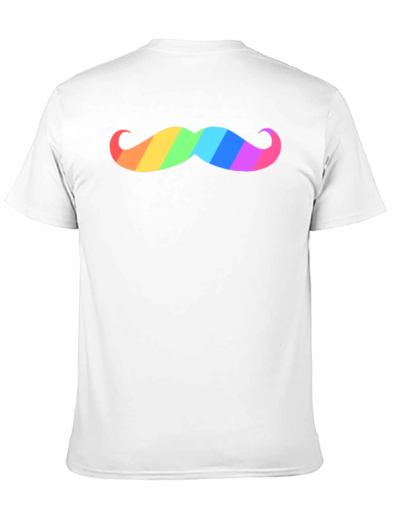 Rainbow Mustache Graphic Tee - Black Cotton T-Shirt