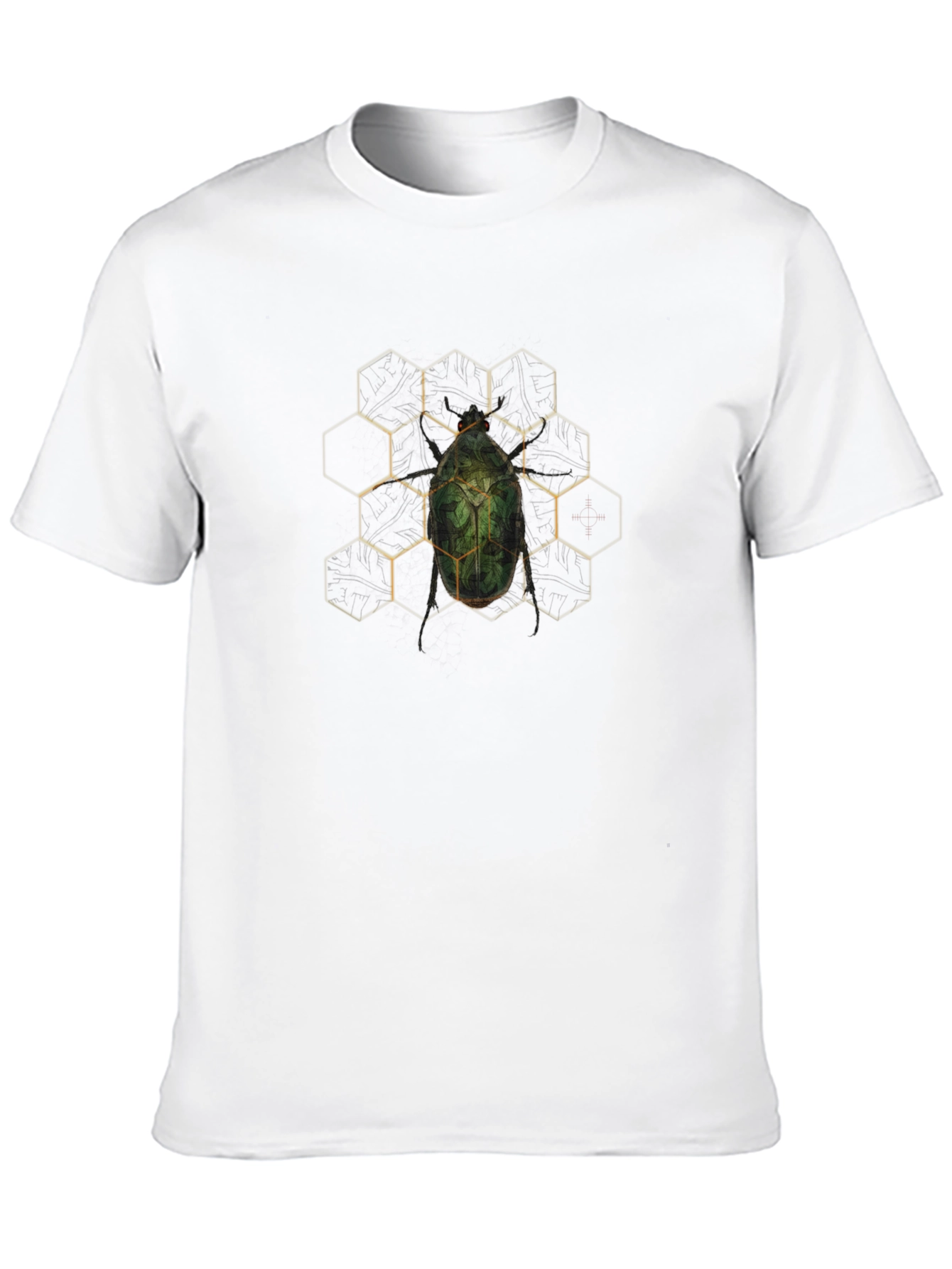 Geometric Beetle Graphic Black T-Shirt