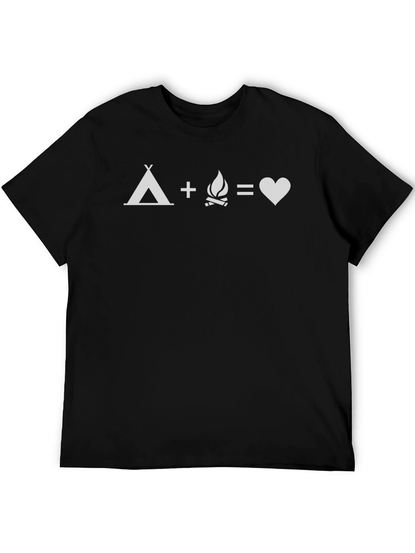 Camping Love T-Shirt - Tent + Fire = Heart