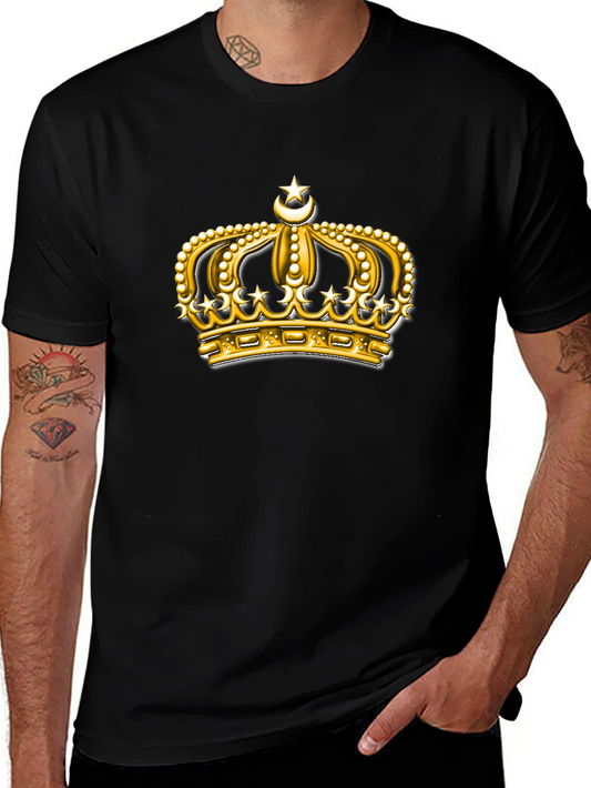 Golden Crown Graphic Tee - Premium Black T-Shirt