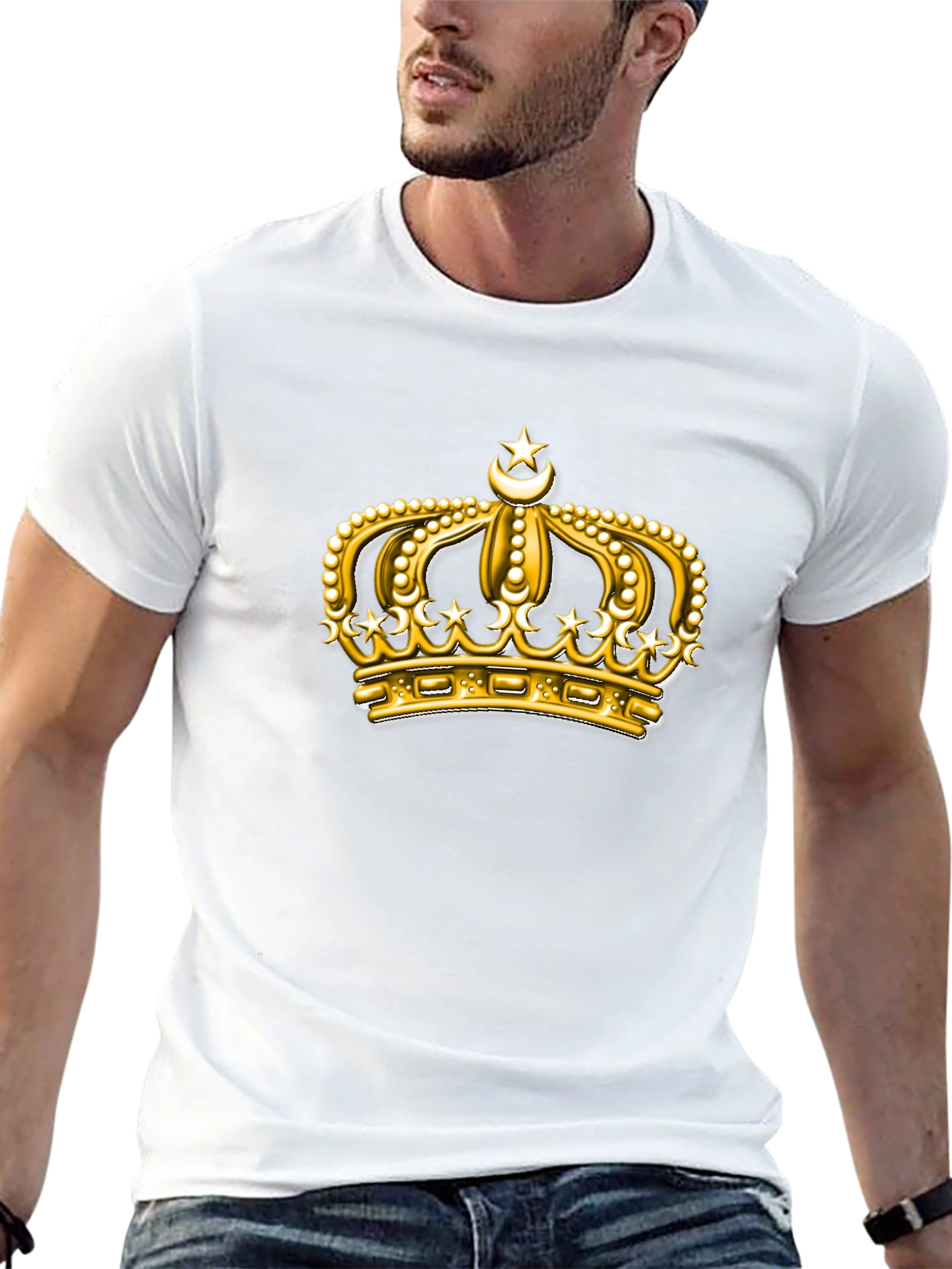 Golden Crown Graphic Tee - Premium Black T-Shirt