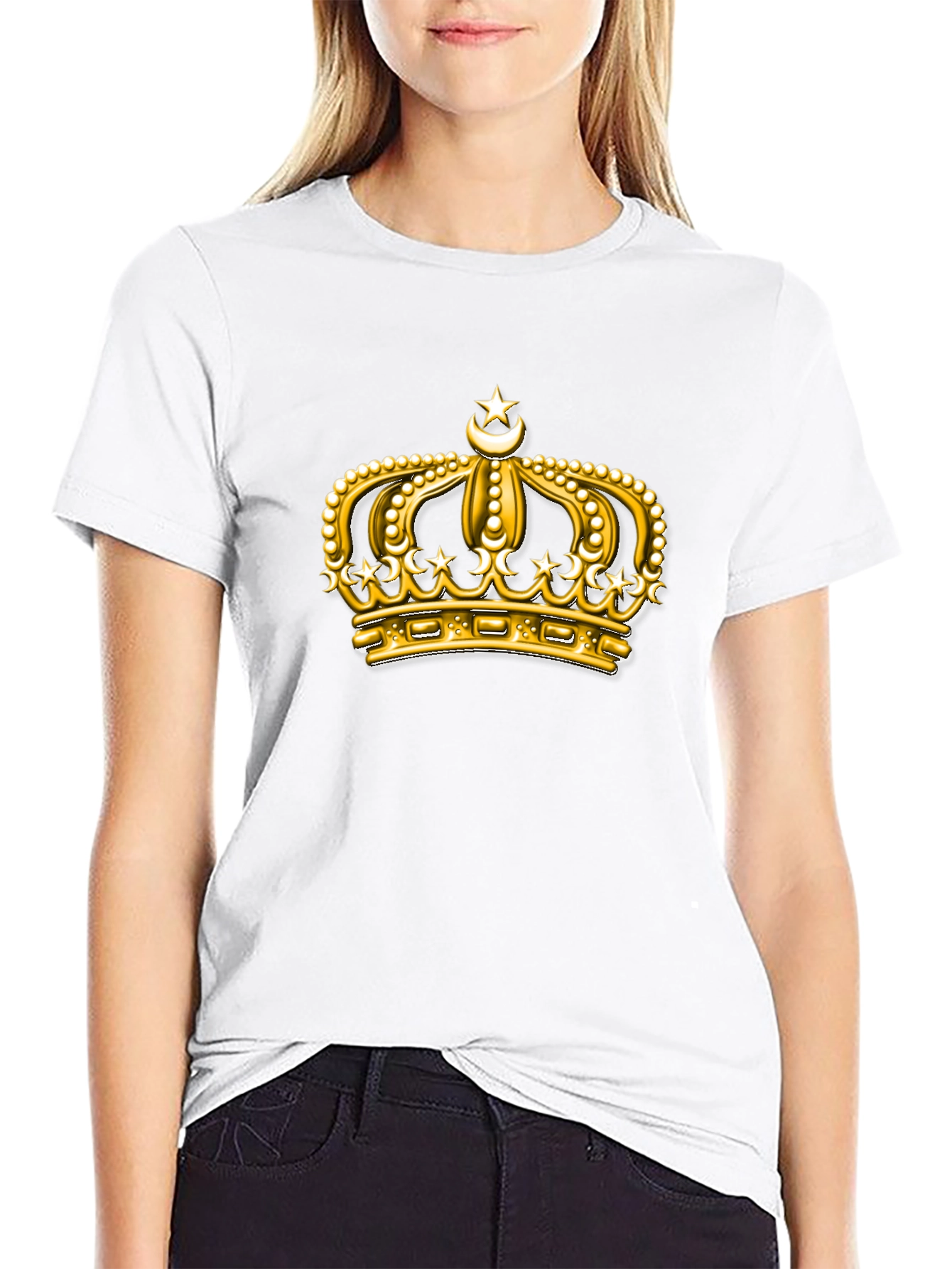 Golden Crown Graphic Tee - Premium Black T-Shirt