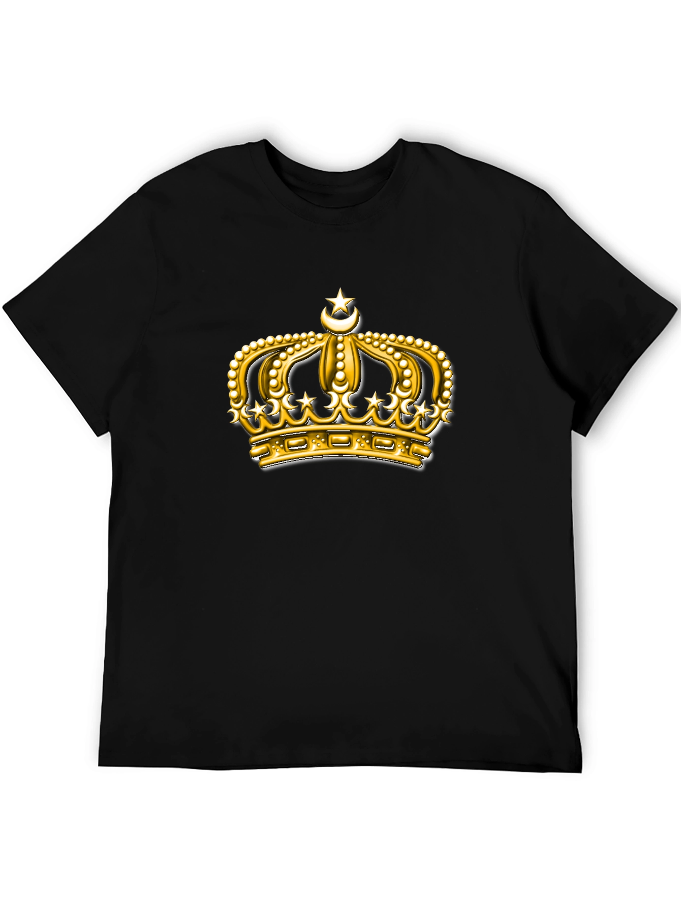 Golden Crown Graphic Tee - Premium Black T-Shirt
