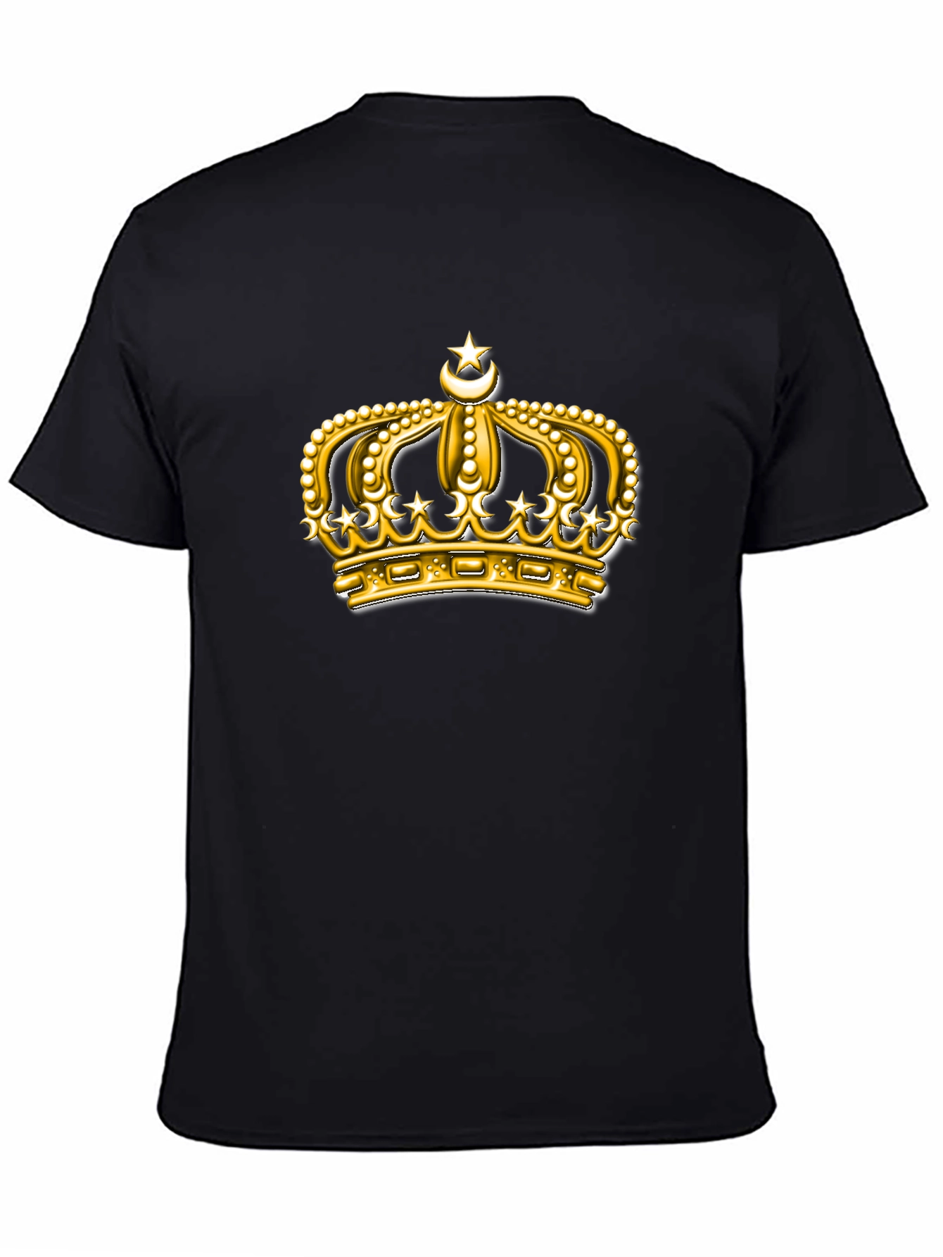 Golden Crown Graphic Tee - Premium Black T-Shirt