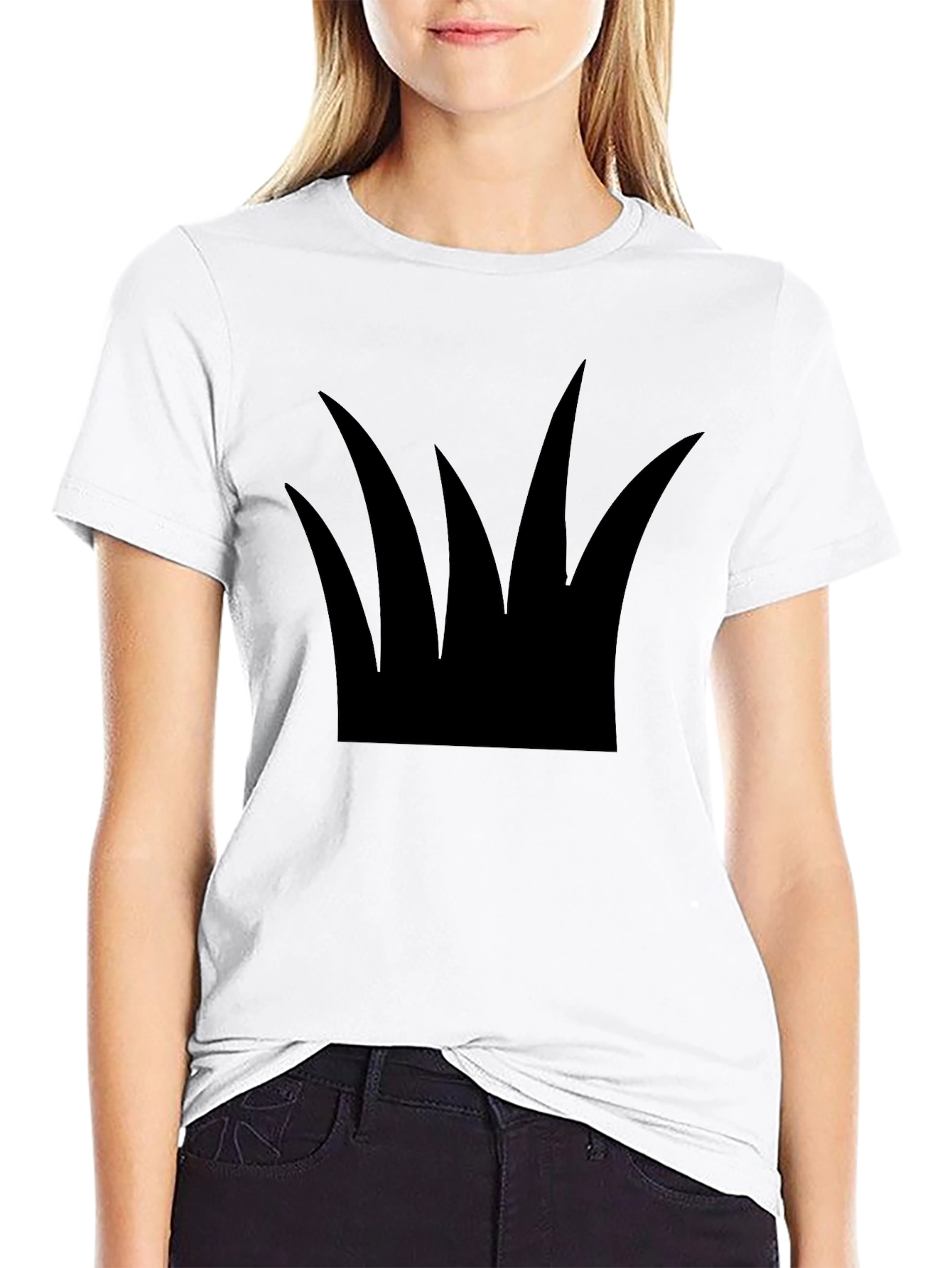Minimalist Grass Silhouette Black T-Shirt