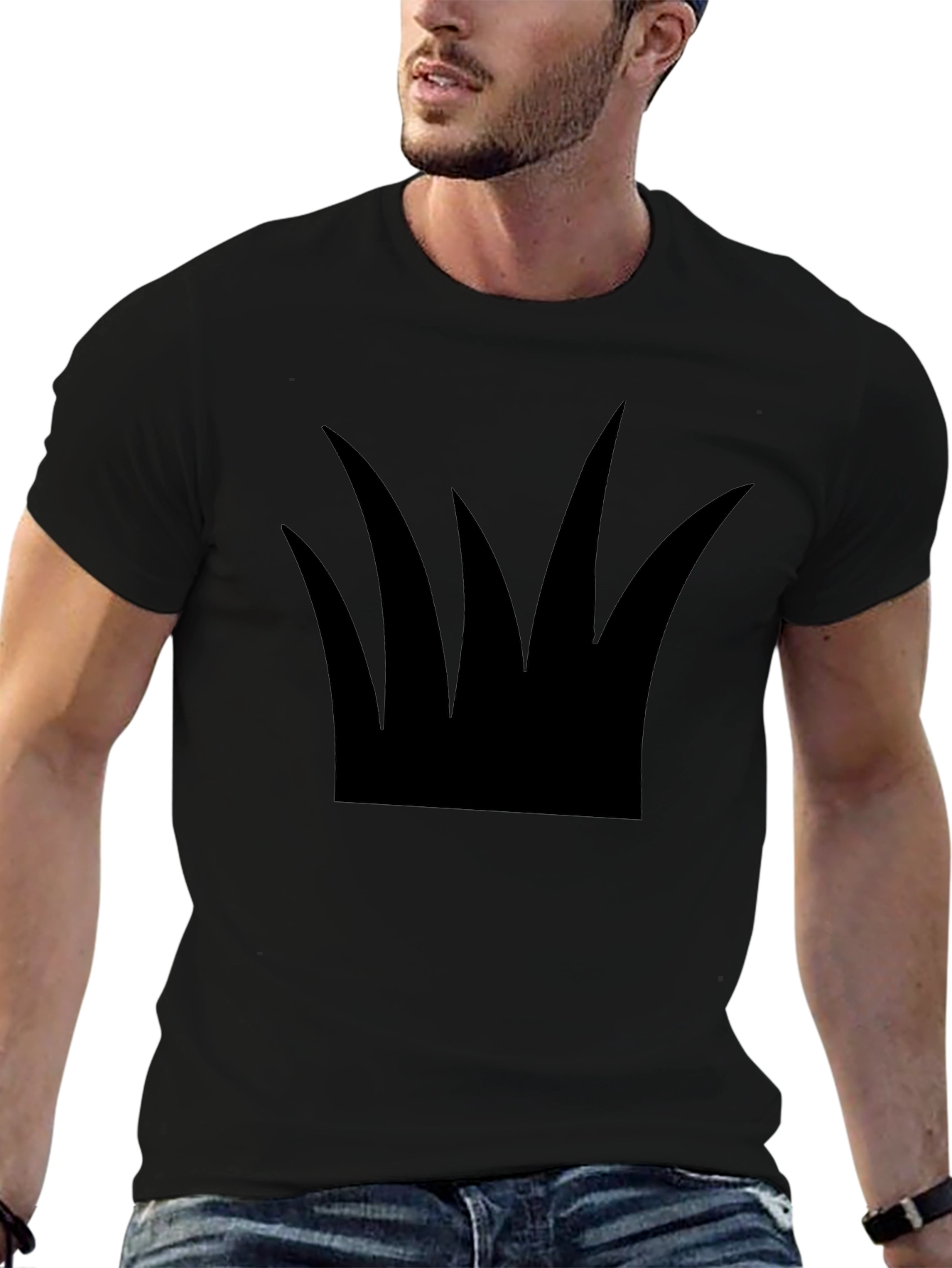 Minimalist Grass Silhouette Black T-Shirt