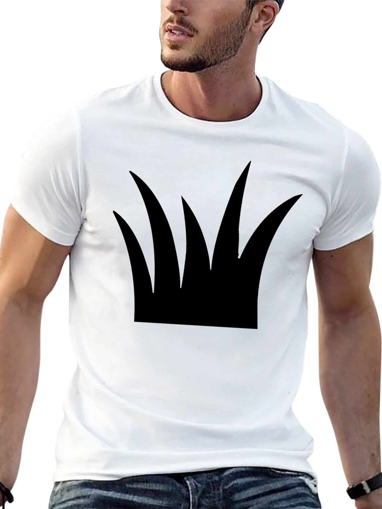 Minimalist Grass Silhouette Black T-Shirt