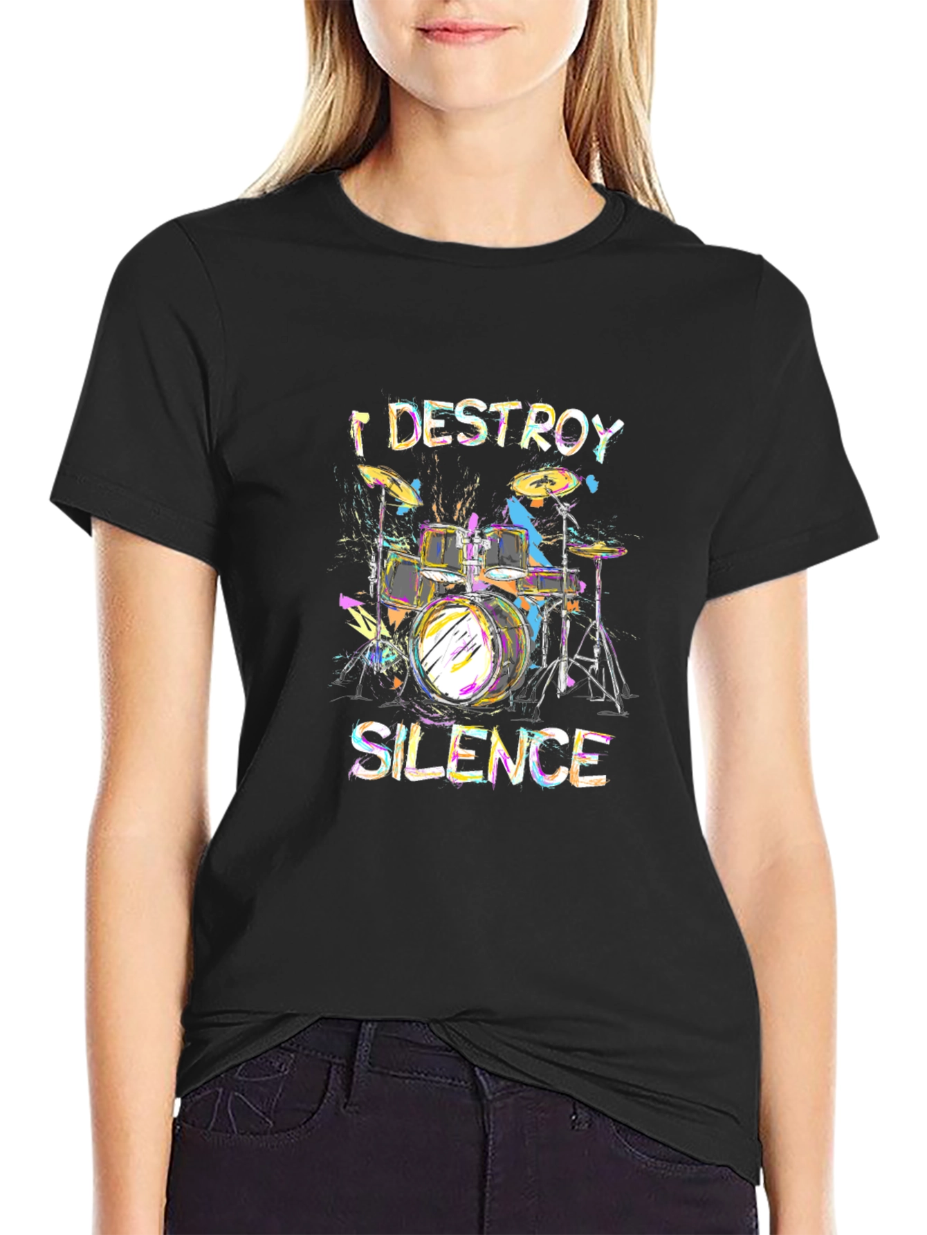 I Destroy Silence Drum Set Graphic Tee