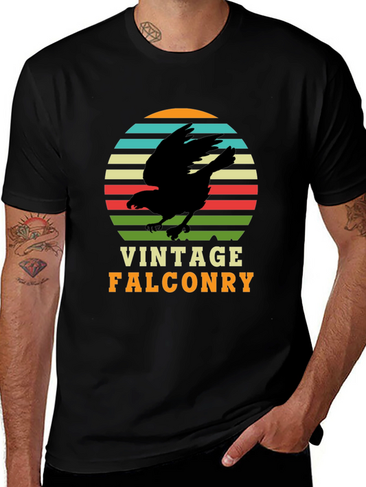 Vintage Falconry Graphic Tee - Retro Bird Lover T-Shirt