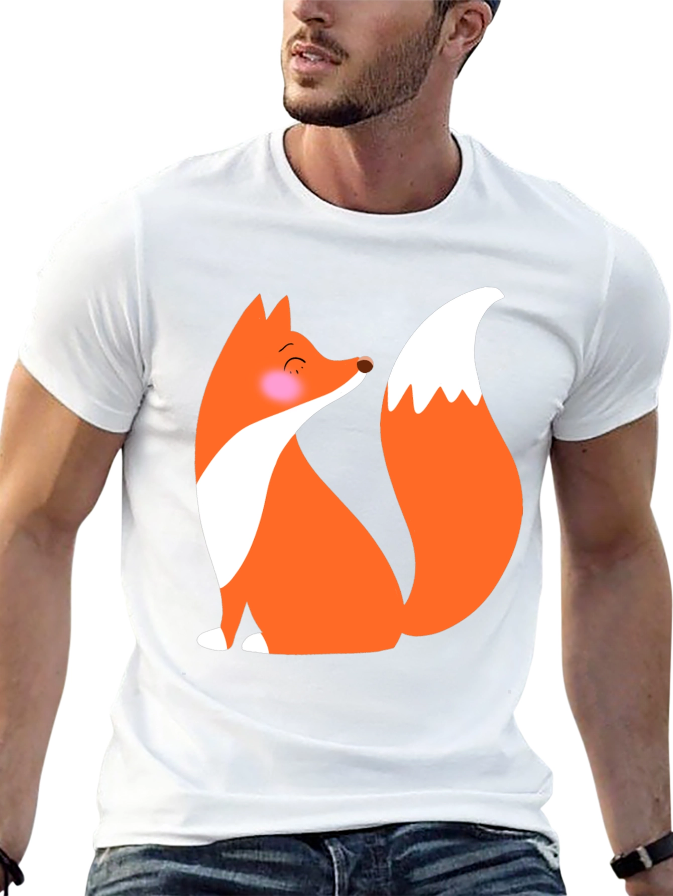 Cute Fox Graphic T-Shirt - Black
