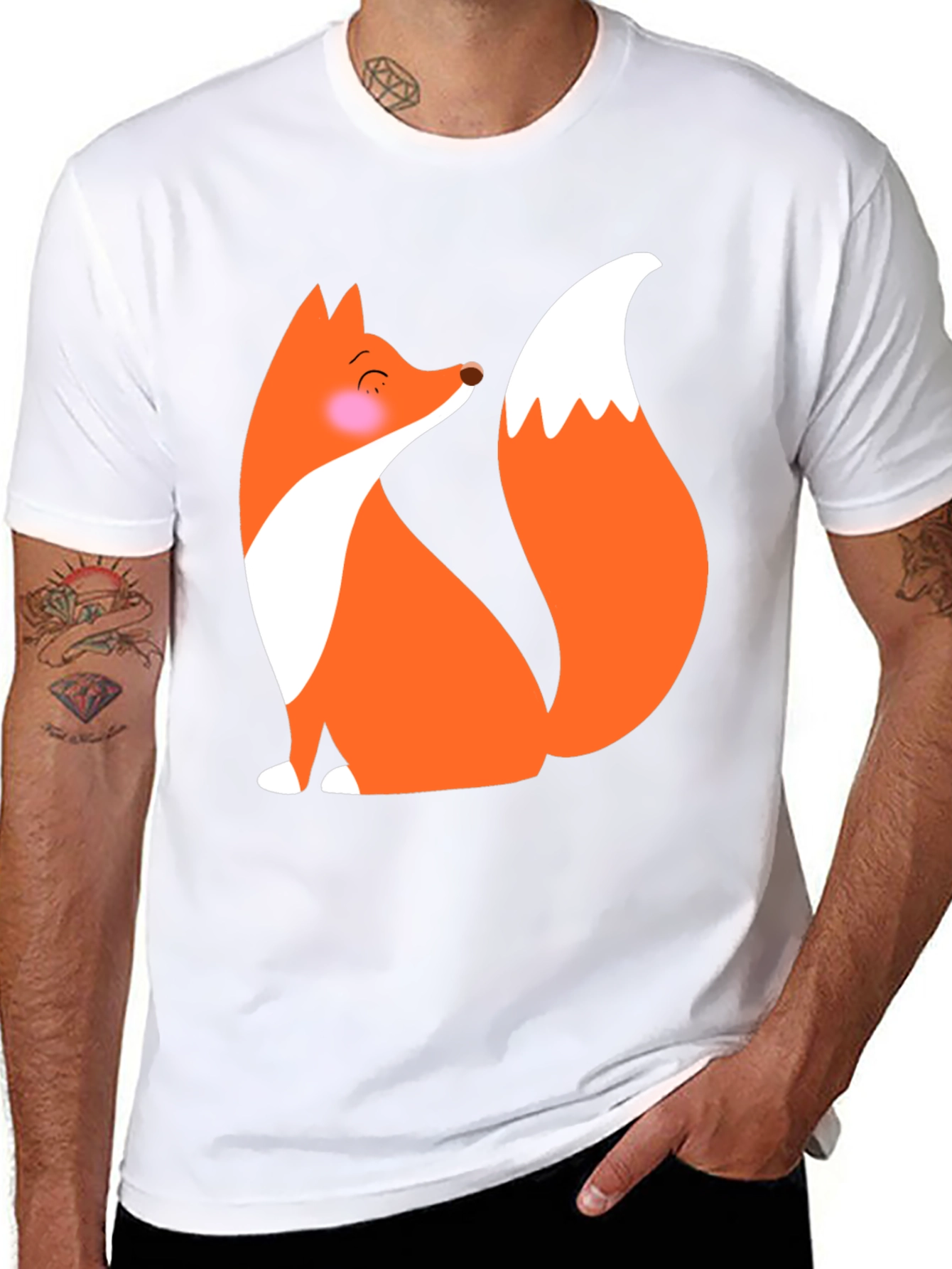Cute Fox Graphic T-Shirt - Black