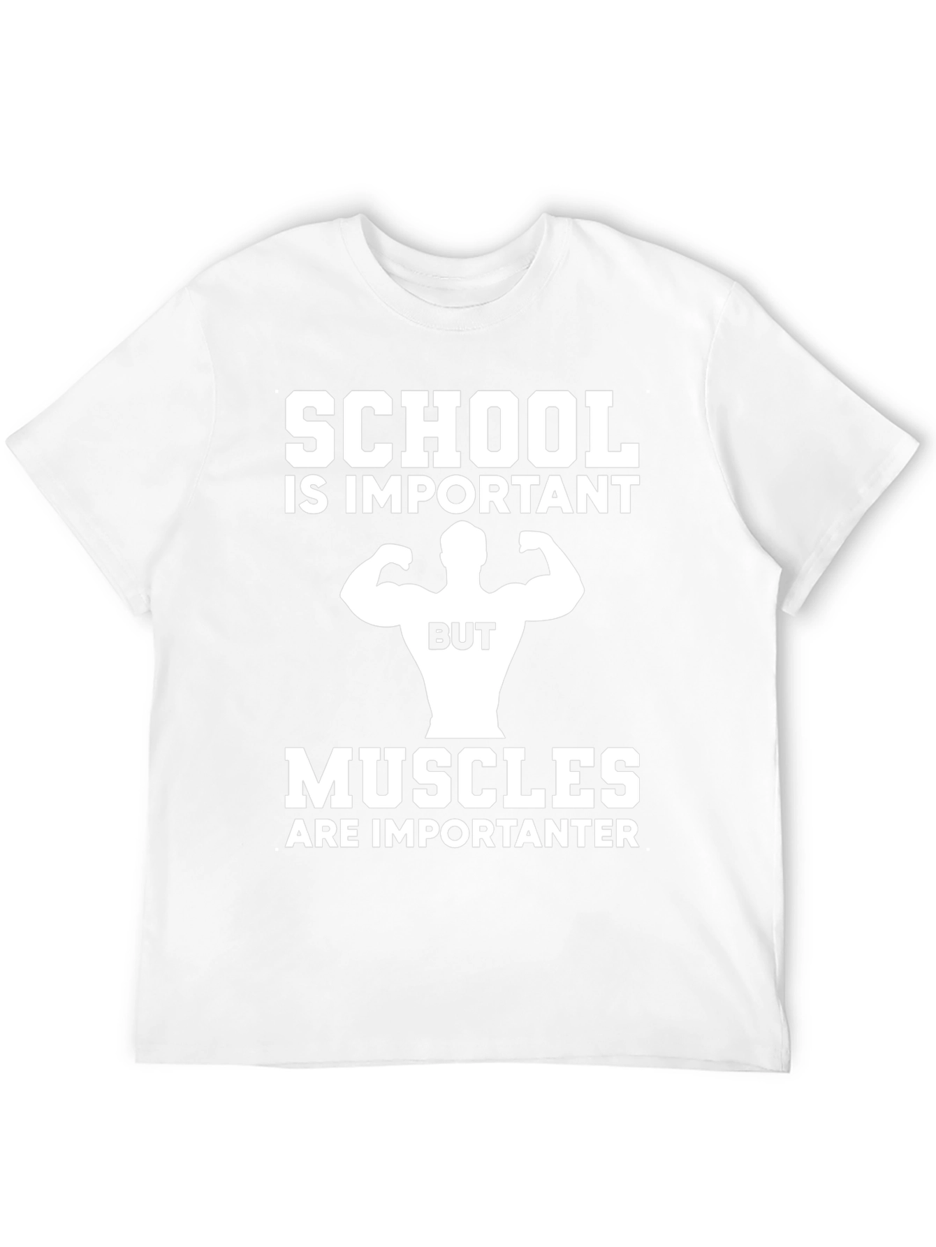School vs Muscles Graphic T-Shirt - Black
