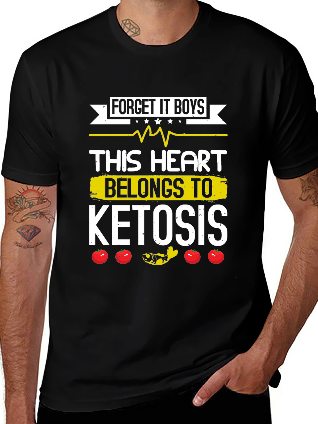 Ketosis Heart Funny Graphic Tee