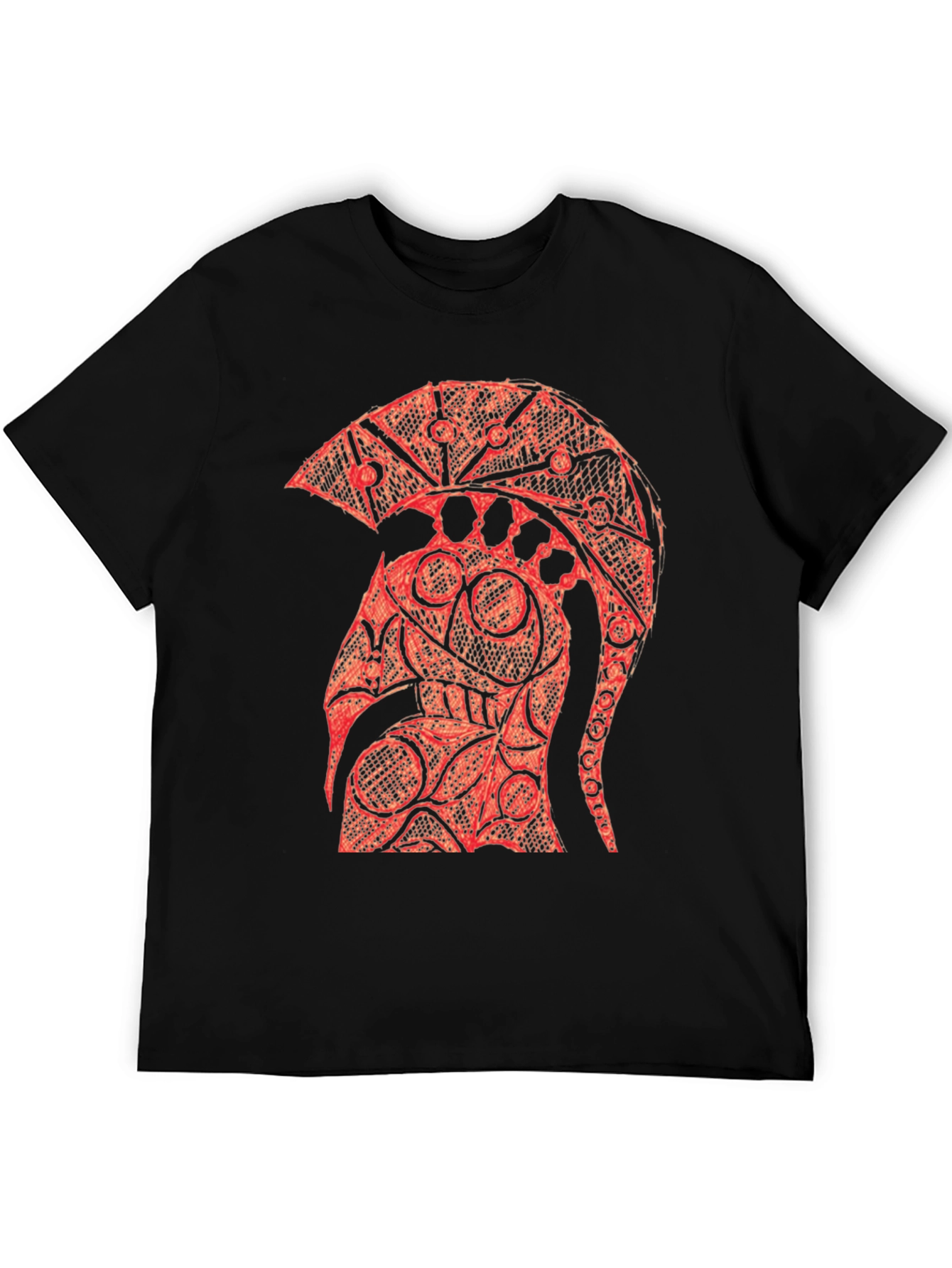 Spartan Helmet Graphic Tee - Bold Design Black T-Shirt