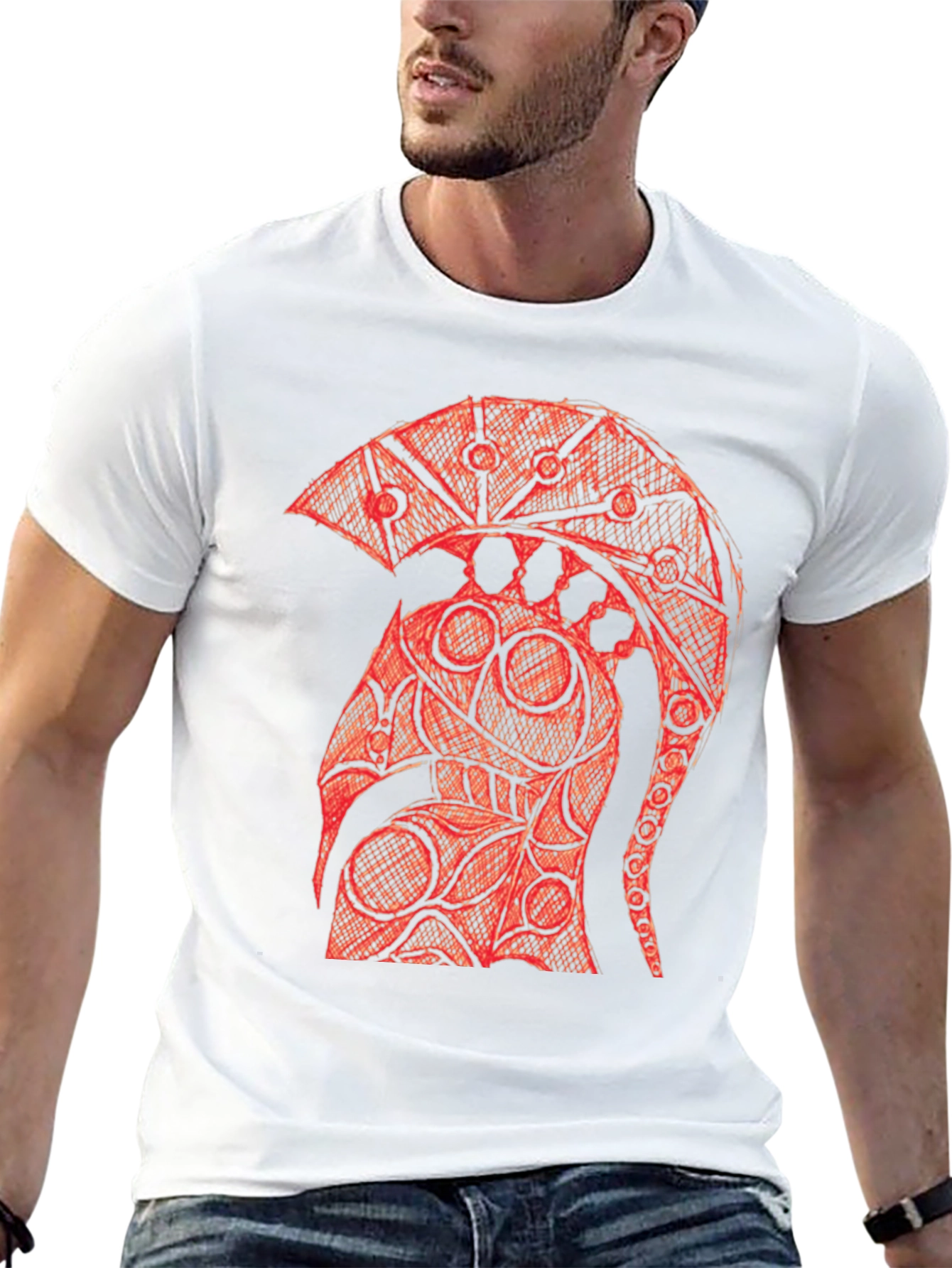Spartan Helmet Graphic Tee - Bold Design Black T-Shirt