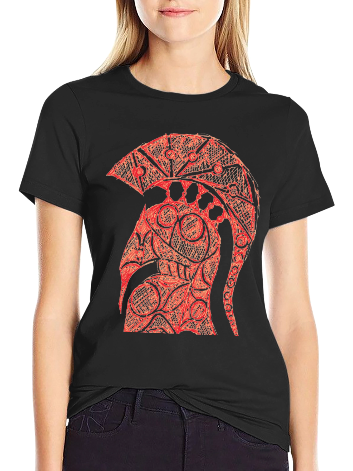 Spartan Helmet Graphic Tee - Bold Design Black T-Shirt