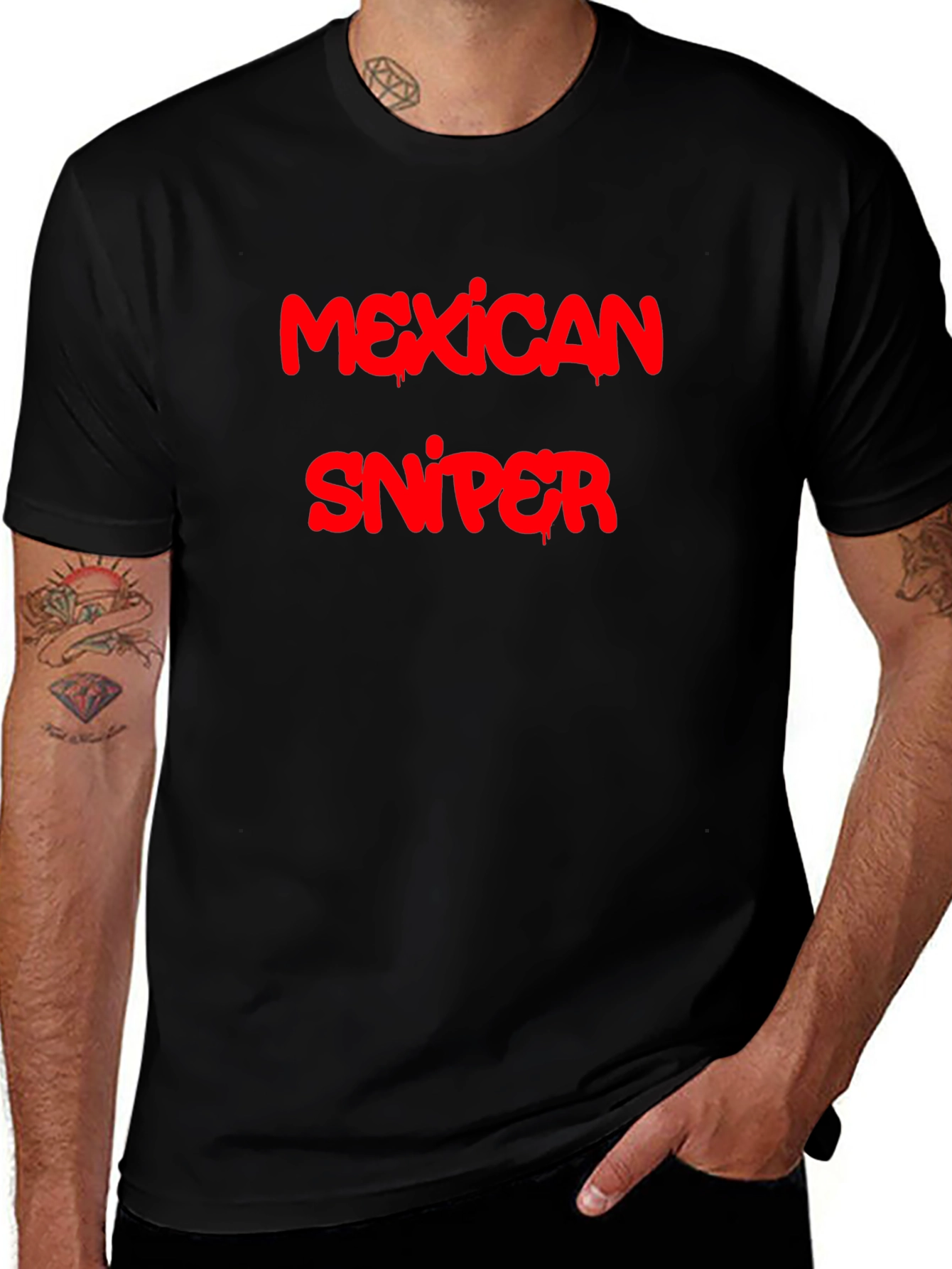 Mexican Sniper Graphic Tee - Black T-Shirt