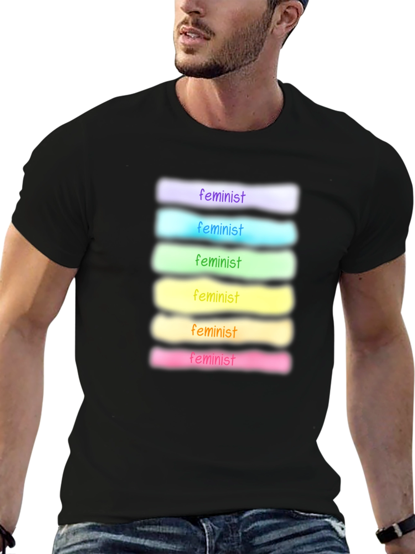 Feminist Rainbow T-Shirt - Soft Cotton Blend
