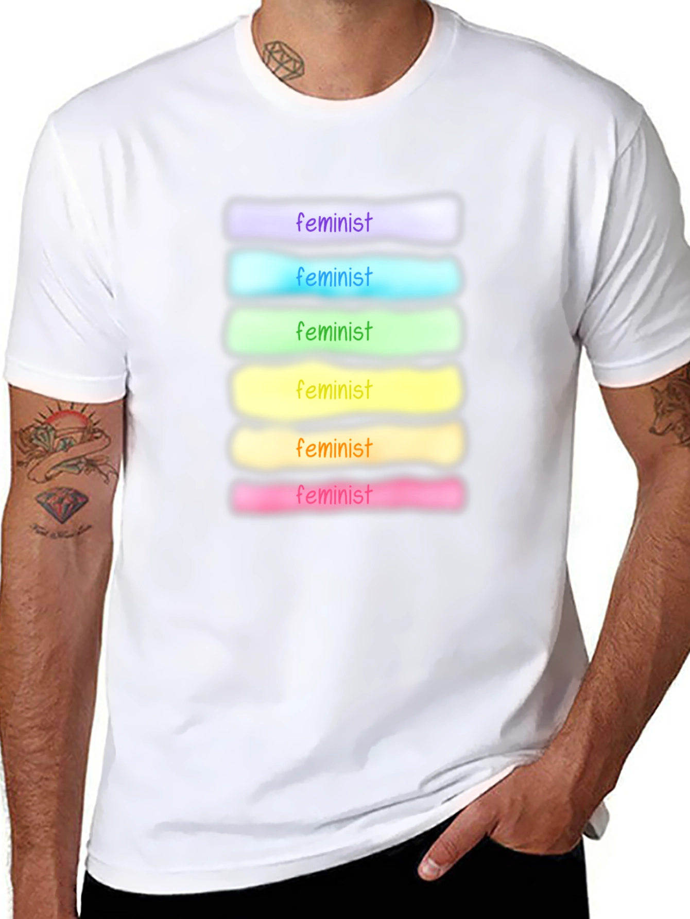 Feminist Rainbow T-Shirt - Soft Cotton Blend