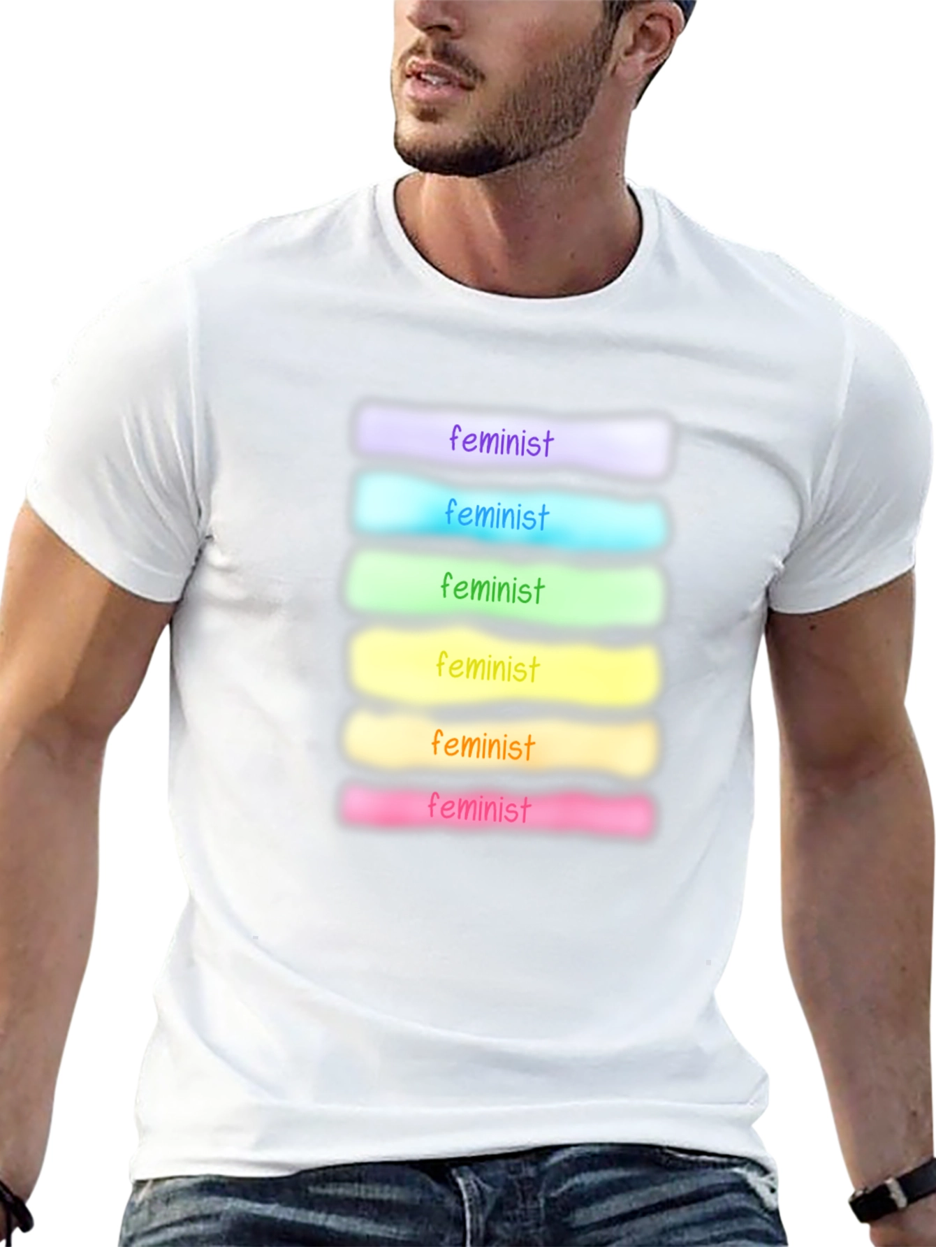 Feminist Rainbow T-Shirt - Soft Cotton Blend