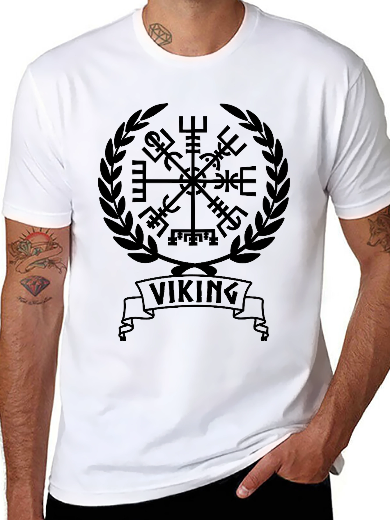 Viking Compass Vegvisir Black T-Shirt