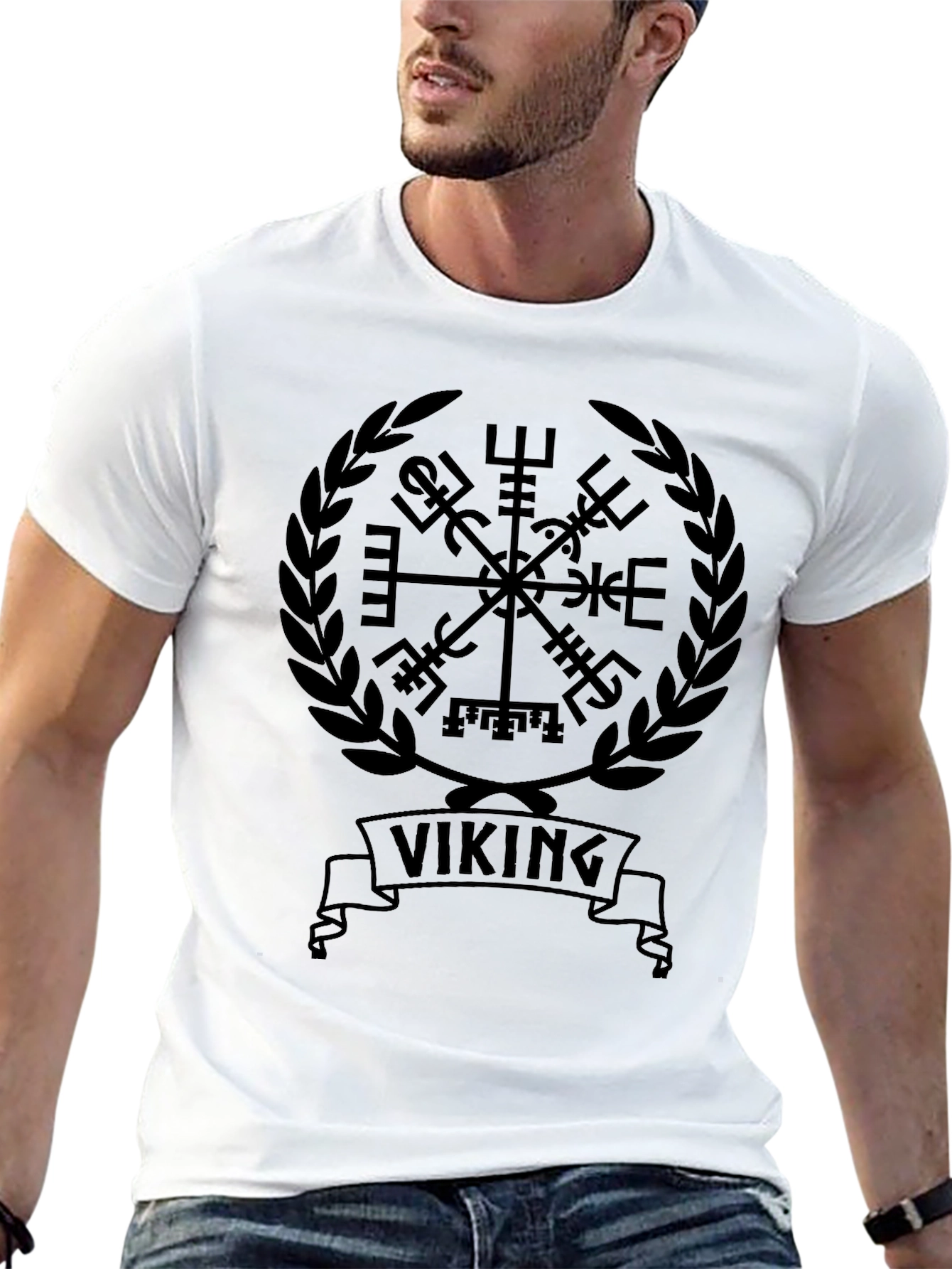 Viking Compass Vegvisir Black T-Shirt