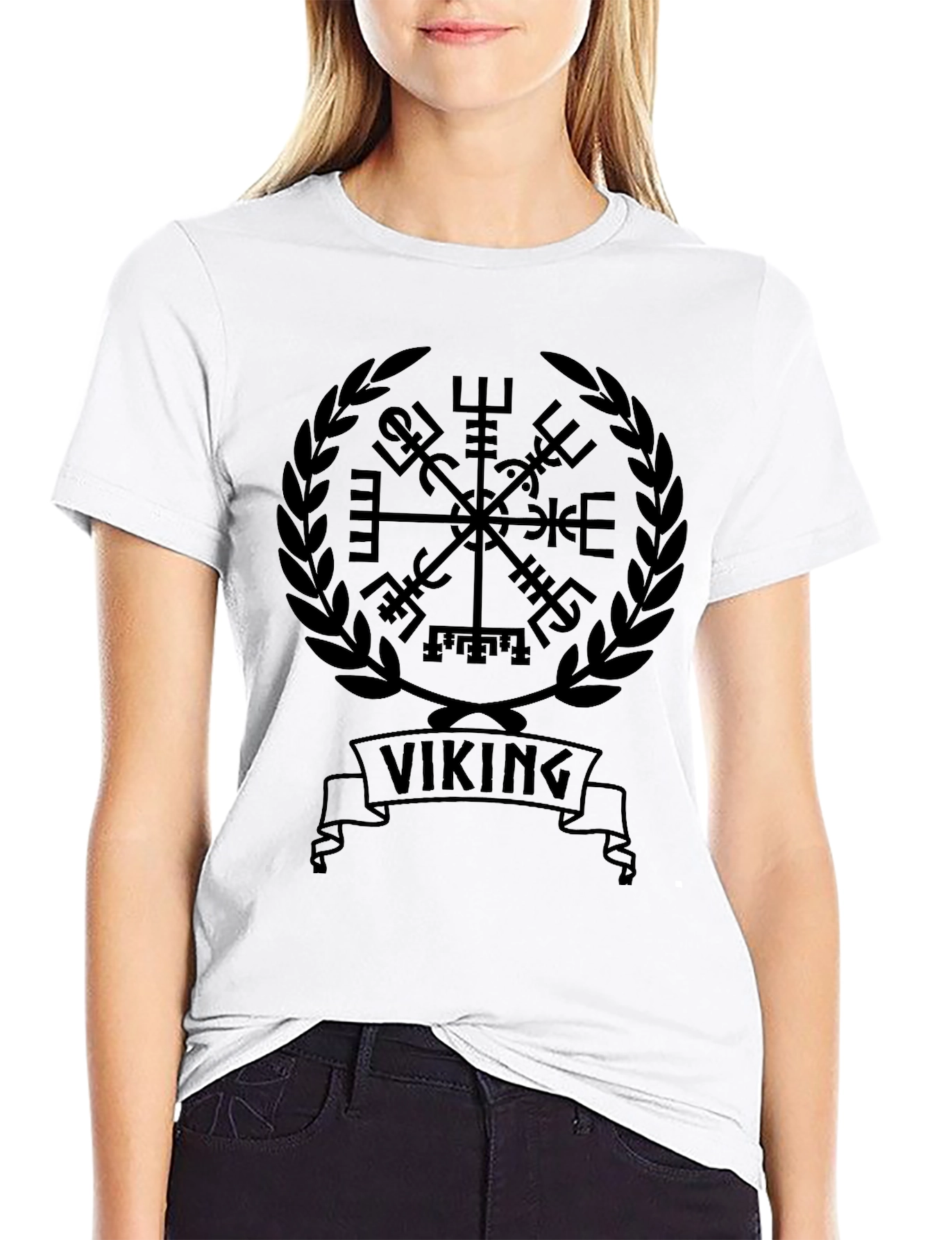 Viking Compass Vegvisir Black T-Shirt