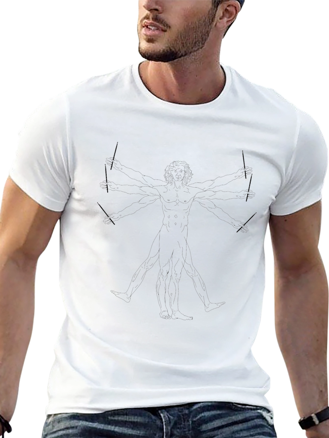 Vitruvian Man Graphic Print Tee