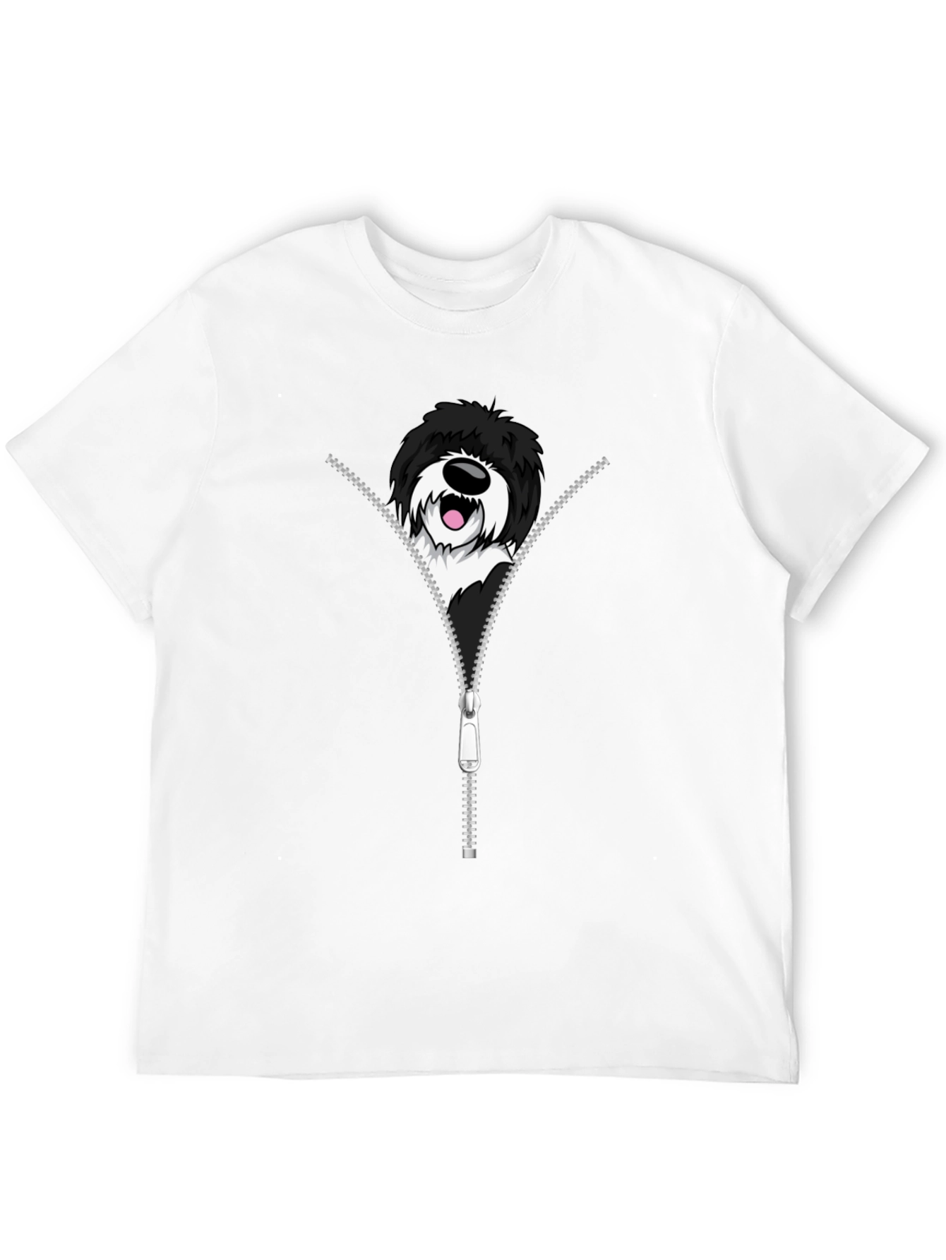 Dog Zipper T-Shirt - Unique Graphic Tee