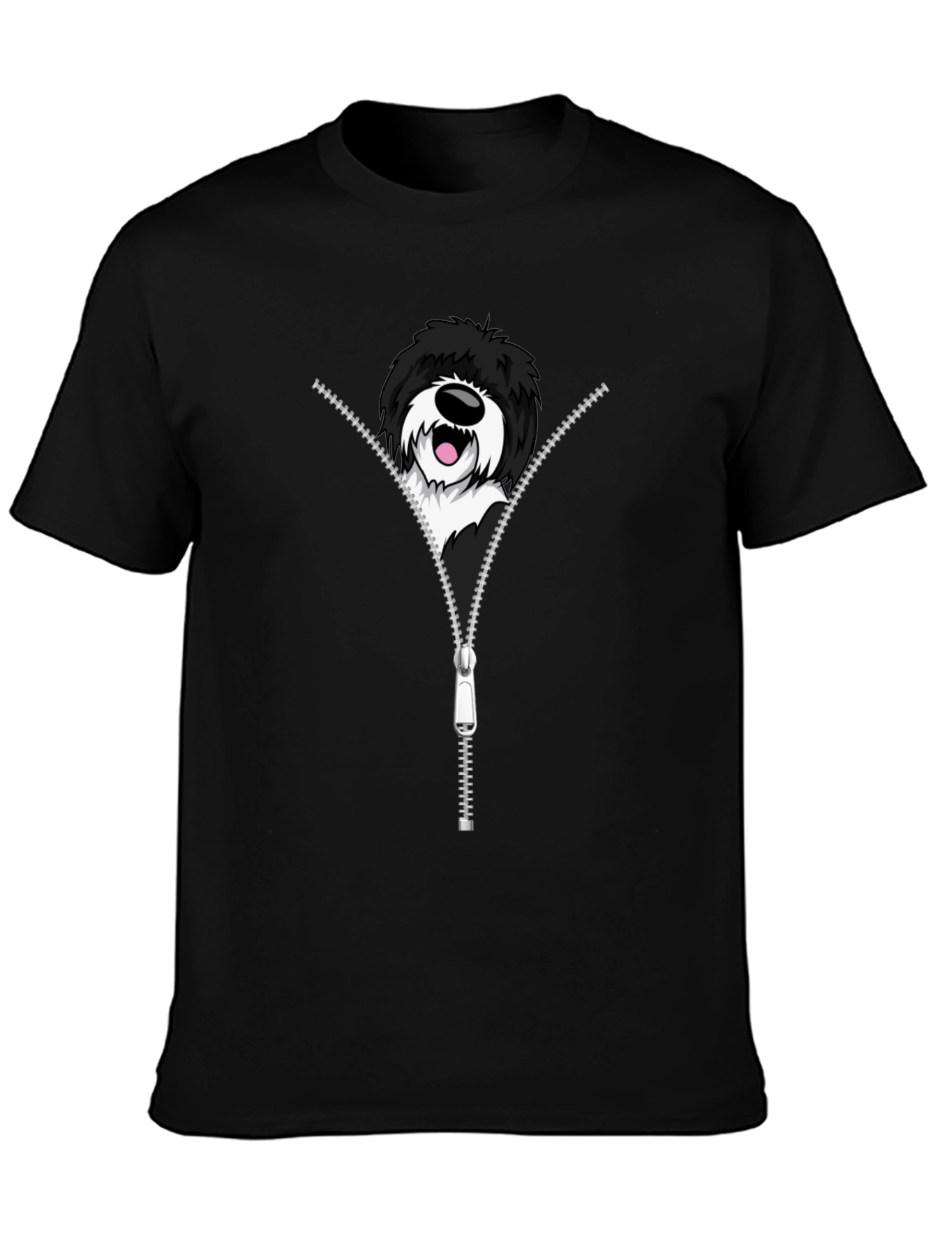 Dog Zipper T-Shirt - Unique Graphic Tee