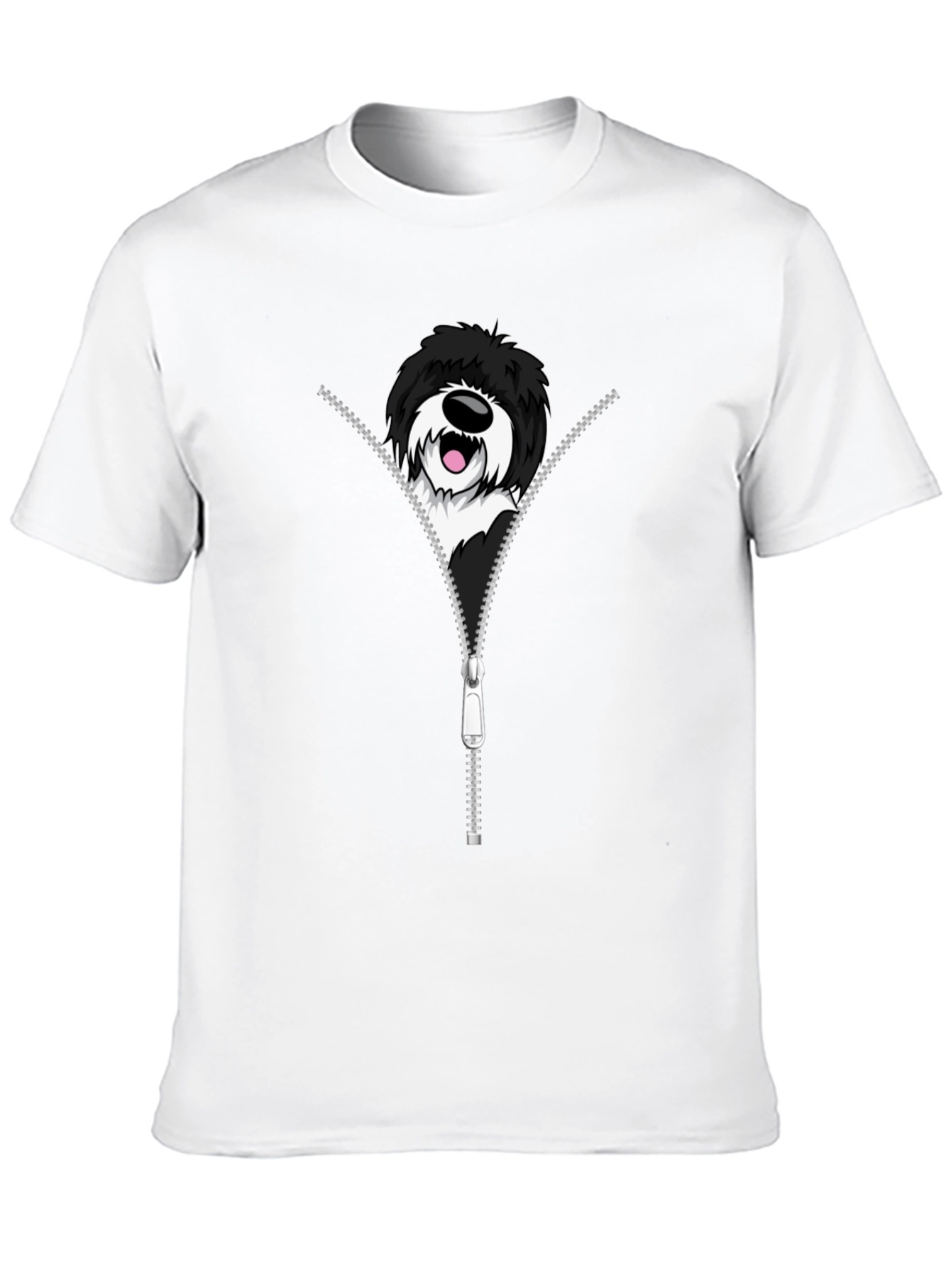 Dog Zipper T-Shirt - Unique Graphic Tee