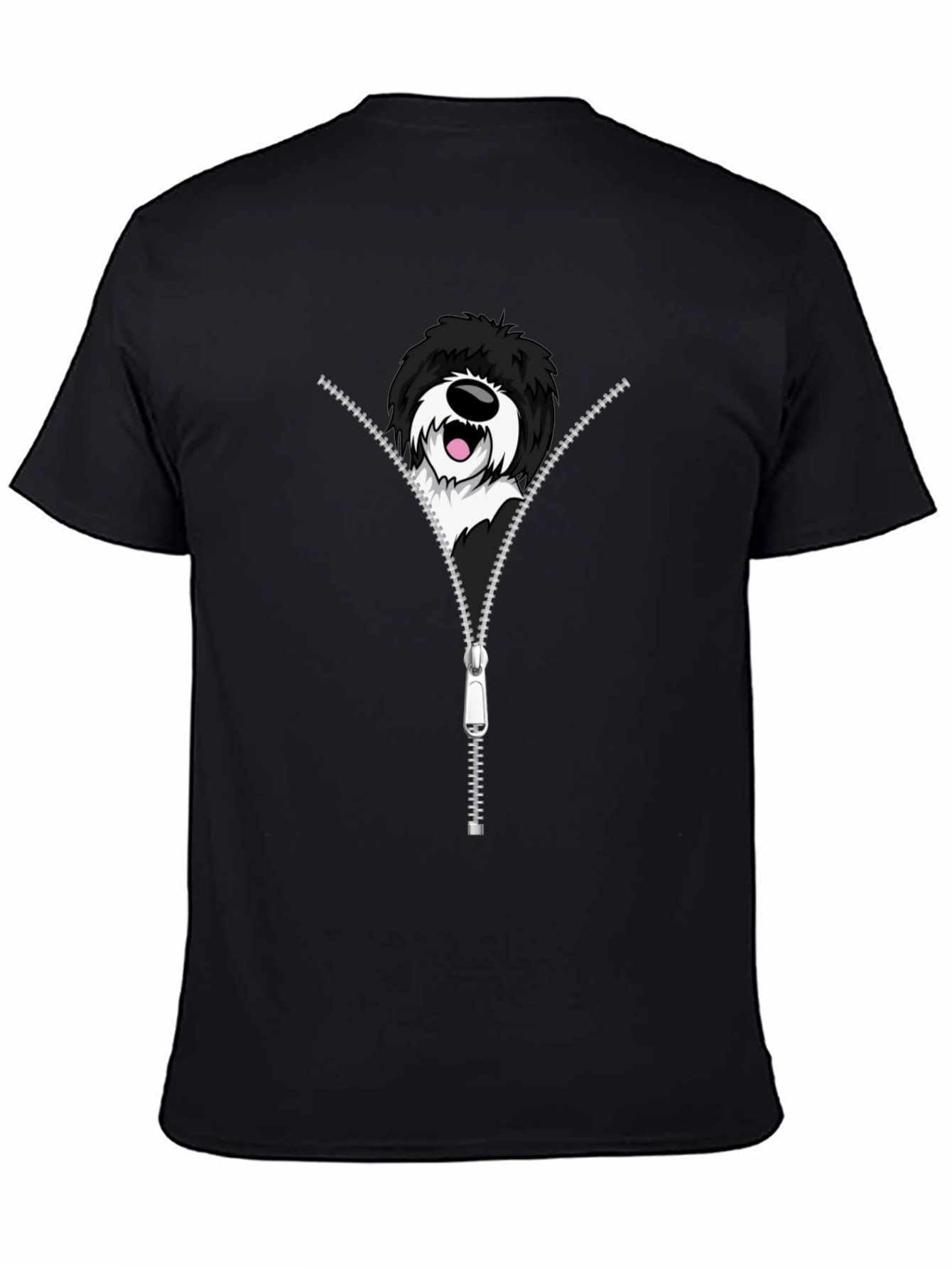 Dog Zipper T-Shirt - Unique Graphic Tee