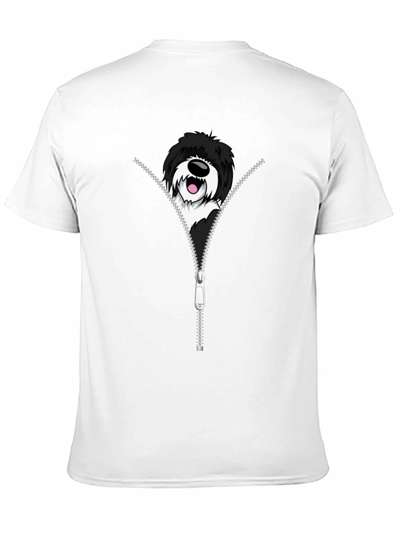Dog Zipper T-Shirt - Unique Graphic Tee